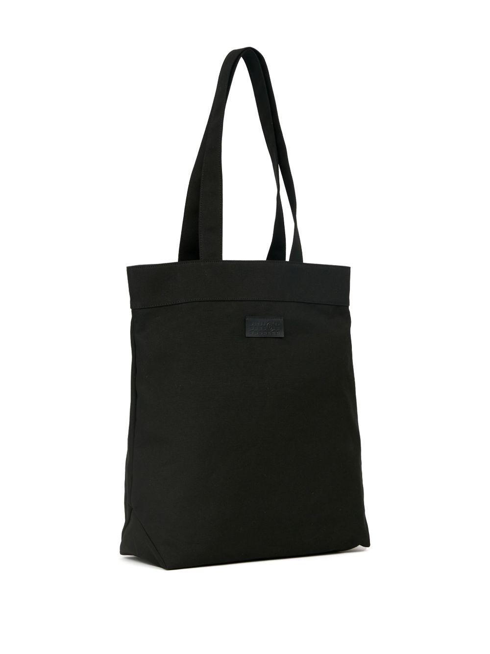 ★MM6 MAISON MARGIELA★REVERSIX CANVAS TOTE BAG★Blk MM6 Maison Margiela: Black Reversix Canvas Tote | SSENSE