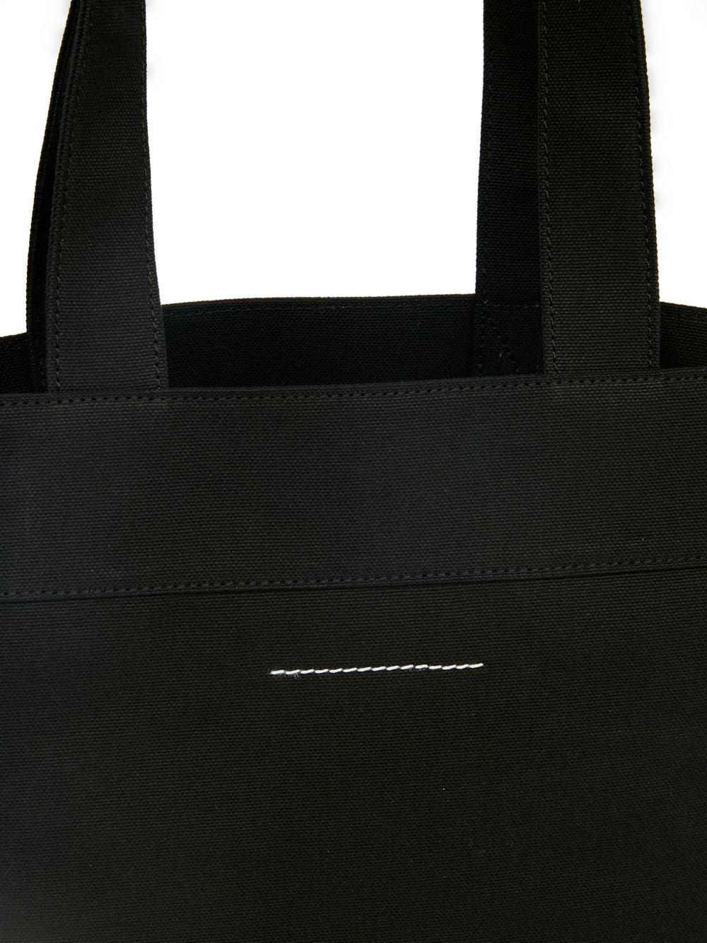 ★MM6 MAISON MARGIELA★REVERSIX CANVAS TOTE BAG★Blk MM6 Maison Margiela: Black Reversix Canvas Tote | SSENSE