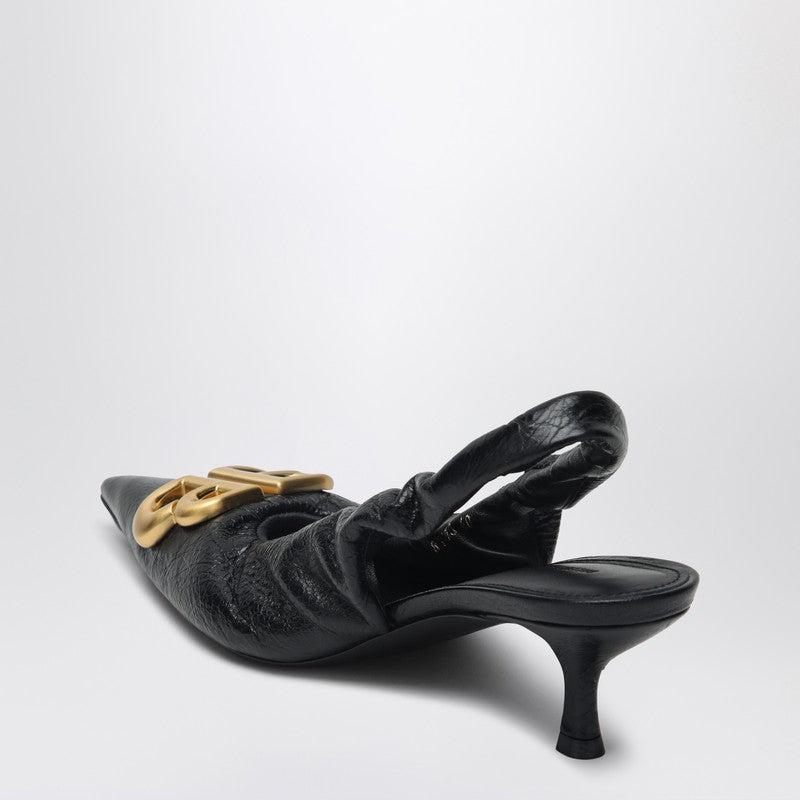 【関税&送料込】Balenciaga Monaco Black Slingback With Logo Women's Monaco Slingback in Black | Balenciaga US