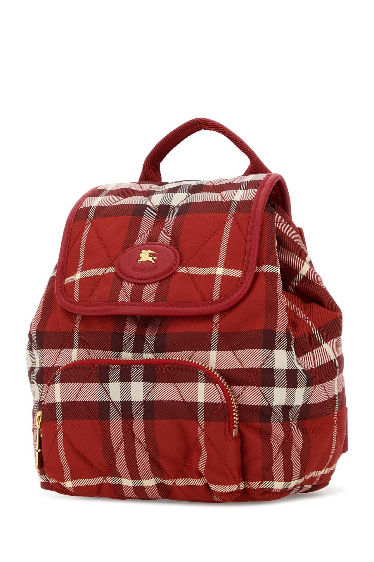 Burberry Red Canvas Backpack with Plaid Detail Graffiti Backpack Nylon Nova Check – PRELOVEDSTORY main image 2