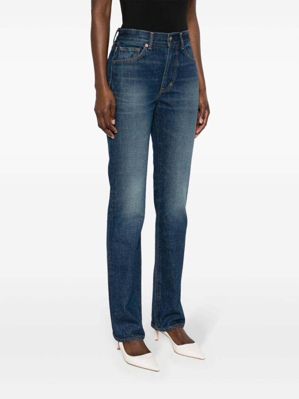 【送料&関税込】Tom Ford High-rise Straight Leg Jeans High-rise straight jeans in blue - Tom Ford | Mytheresa