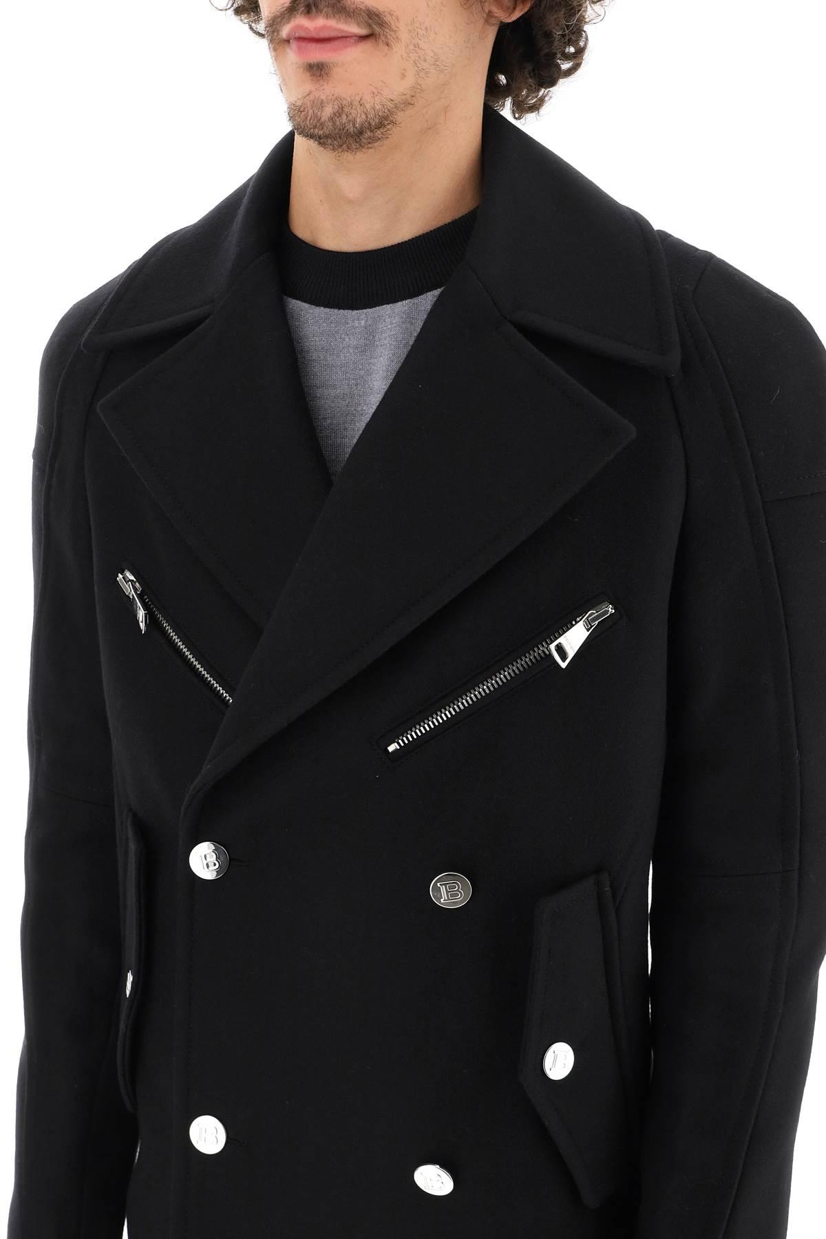 Double-breasted Coat With Branded in Black for Men | Lyst