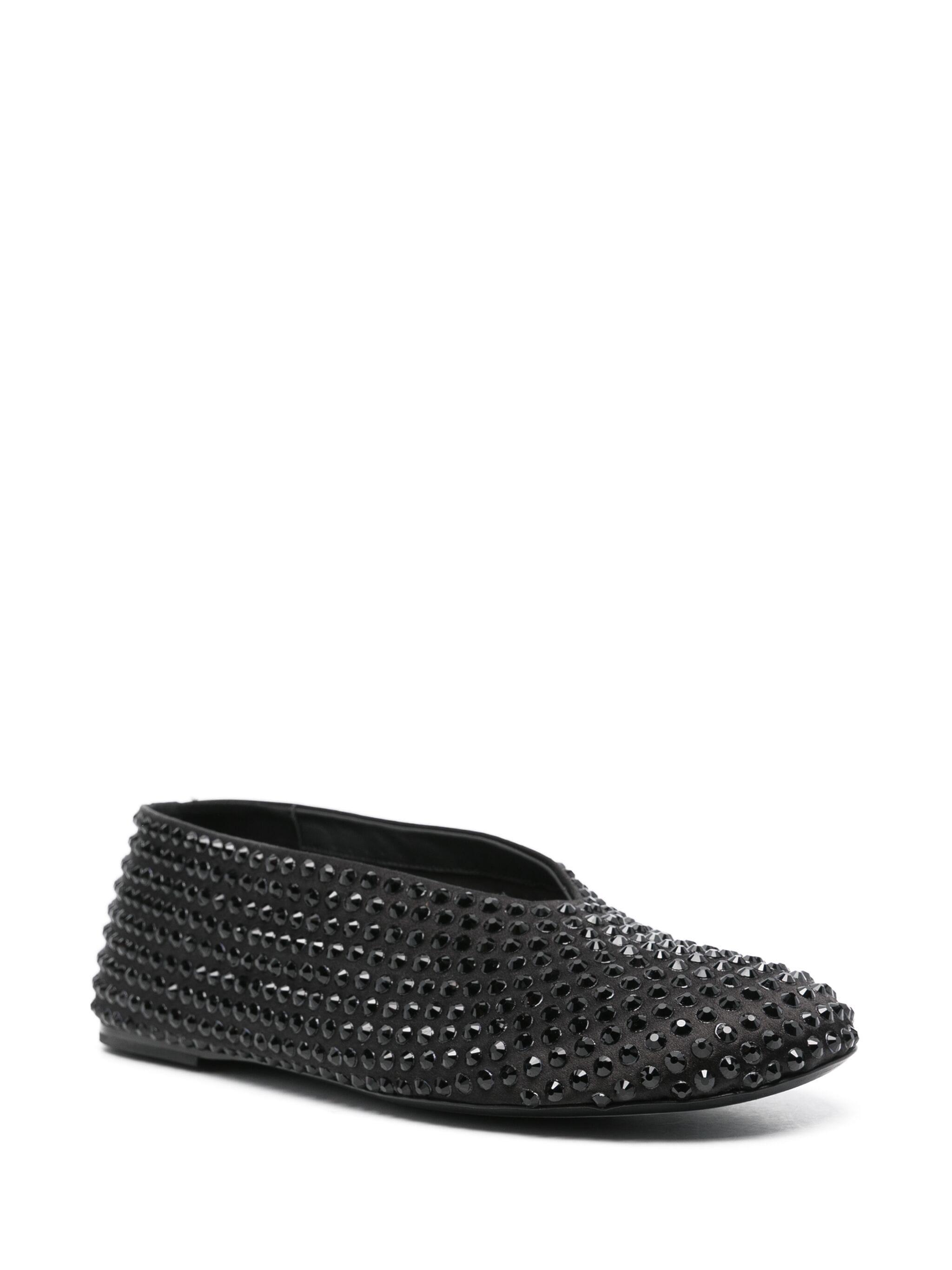 【送料&関税込】Khaite Marcy Flat Marcy Flat in Black Mesh with Crystals – KHAITE