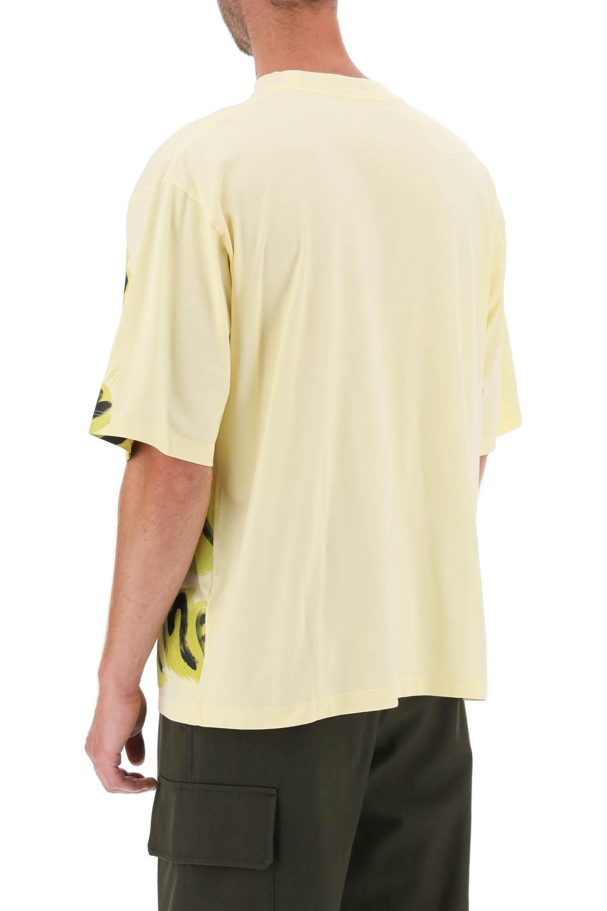 MARNI ロゴ Tシャツ イエロー Marni YELLOW ORGANIC COTTON T-SHIRT WITH LOGO | REVERSIBLE