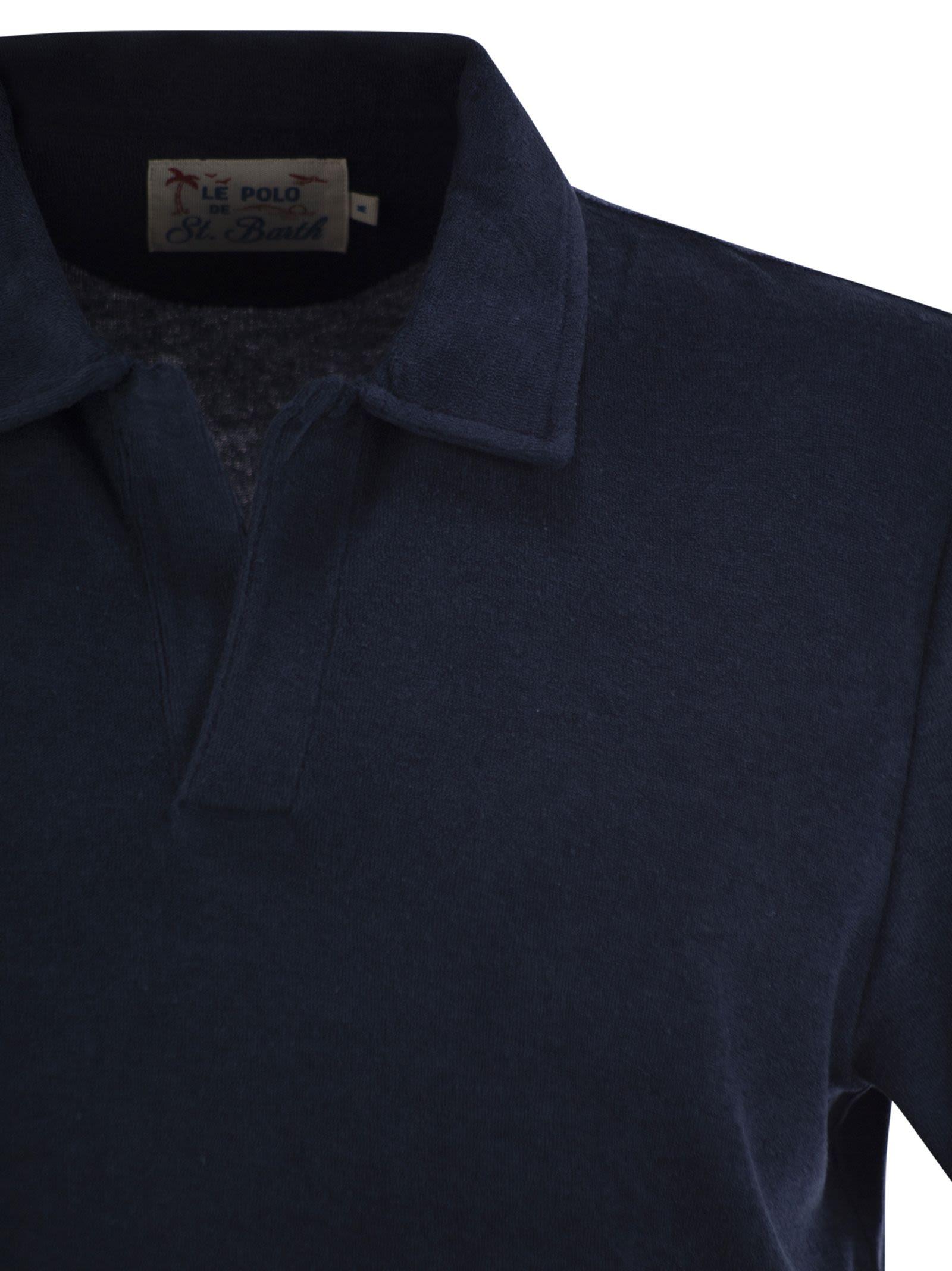 Tシャツ・カットソー MC2 Saint Barth JEREMY - Cotton terry polo shirt Boy light blue terry polo shirt Jeremy Jr – MC2 Saint Barth