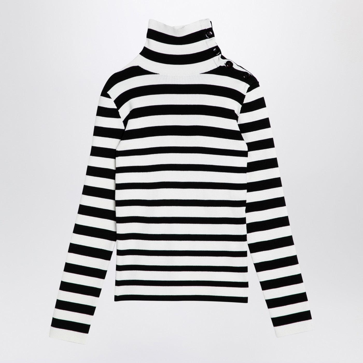 Semicouture Emeley Striped Turtleneck Sweater in Black Lyst UK