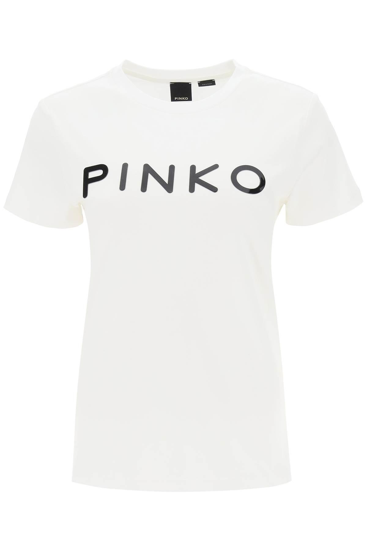 Start T -Shirt mit Vinyl -Logo Pinko de color Negro | Lyst