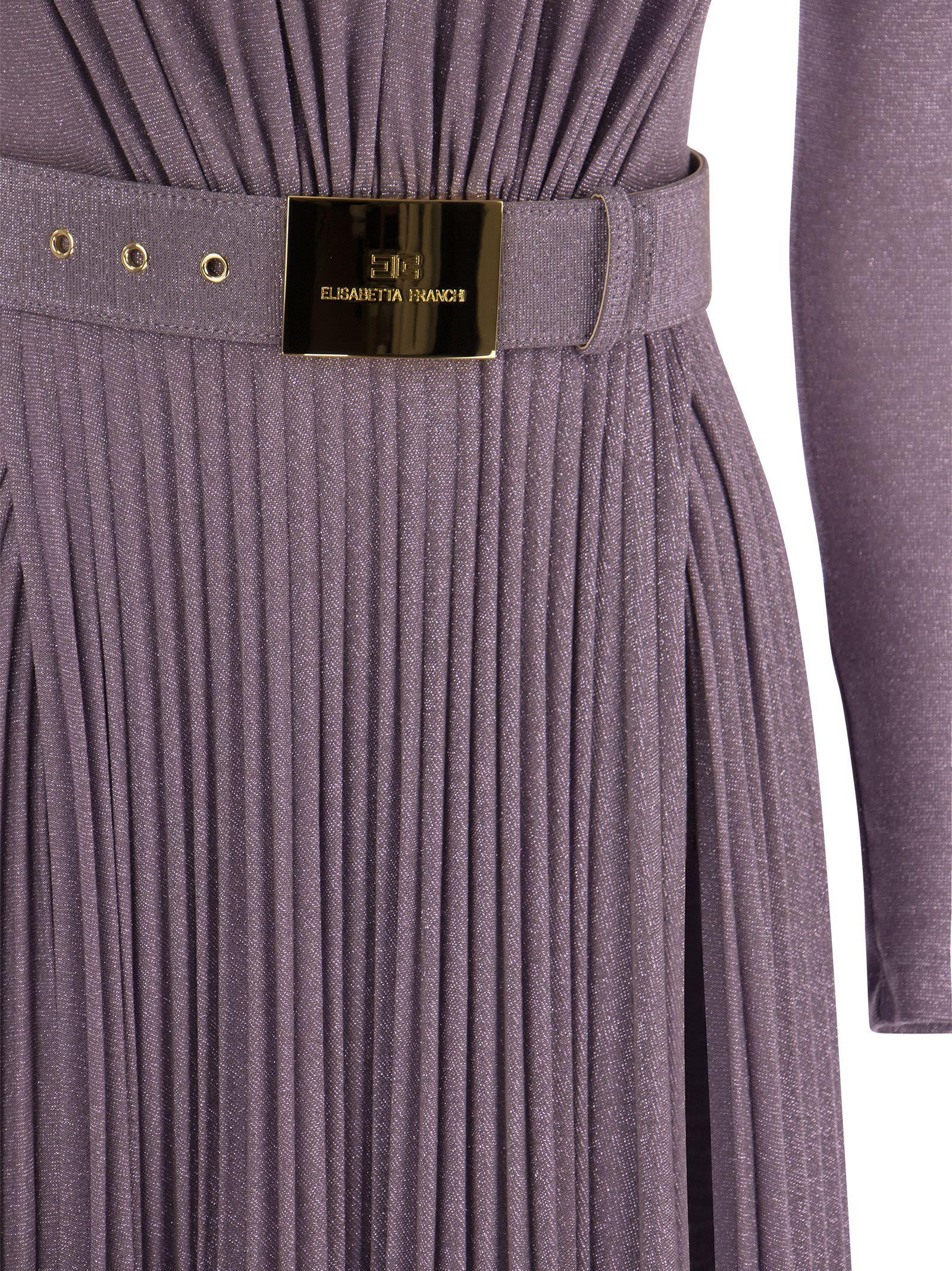Elisabetta Franchi レッドカーペット lurex jersey ドレス ELISABETTA FRANCHI RED CARPET DRESS IN LUREX JERSEY WITH