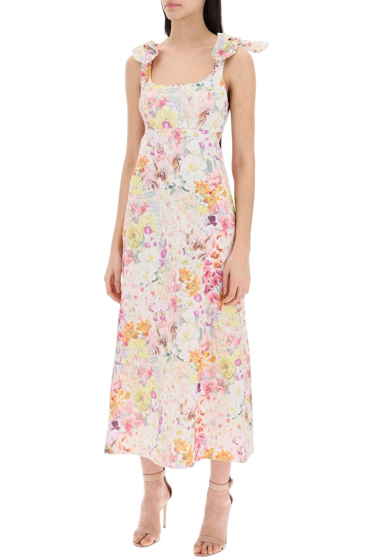 Zimmermann Harmony Floral Midi Dress in White | Lyst