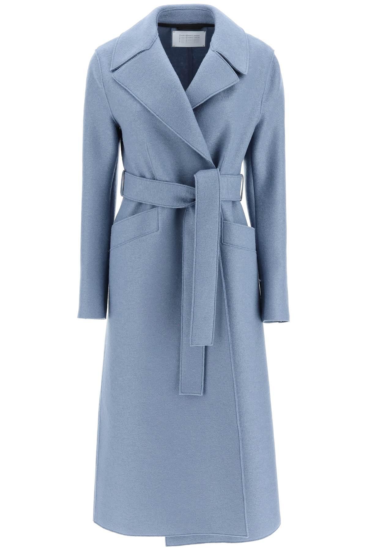 Harris Wharf London Langer Mantel aus gepresster Wolle in Blau | Lyst DE