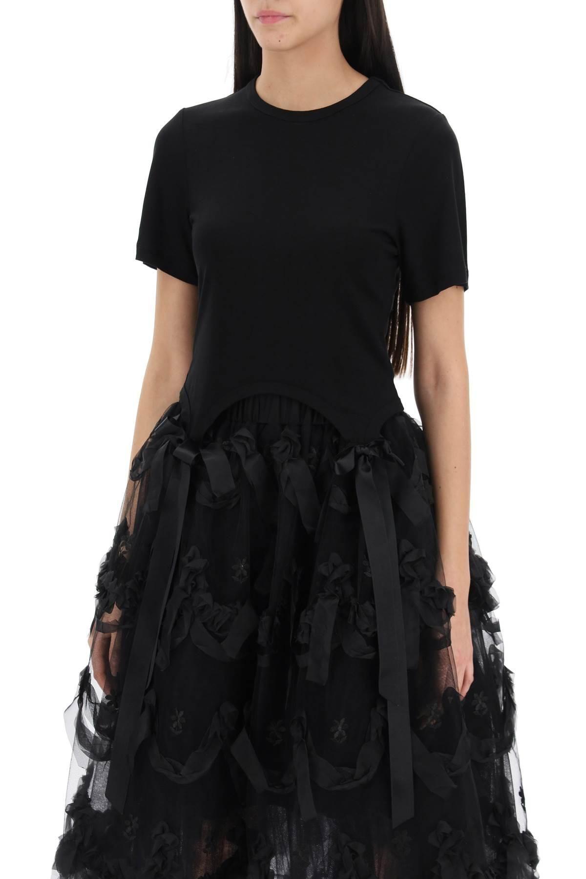 【関税込み】Bow Tails T-Shirt - Simone Rocha - Cotton - Blac Black Bow Tail Easy T-shirt by Simone Rocha on Sale