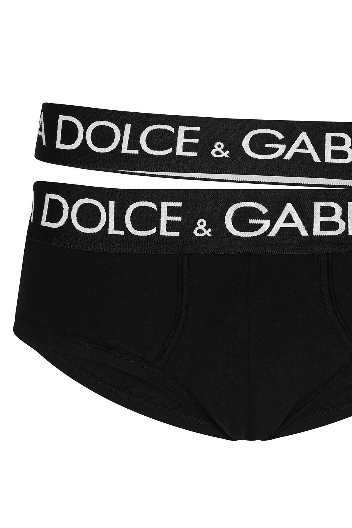 Dolce & Gabbana 'brando' Ondergoed Slip Met Dubbele Tailleband in het Zwart  voor heren | Lyst NL
