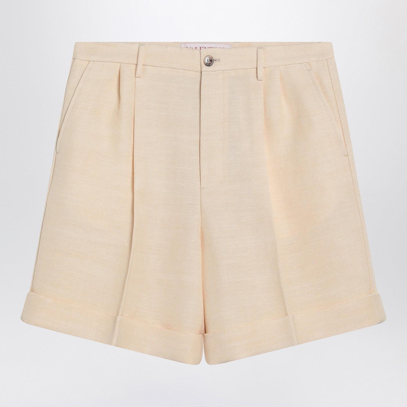 【関税・送料込み】VALENTINO SHORTS BEIGE LINEN SHORTS VALENTINO | Linen Shorts | Women | Beige Gravel | Flannels