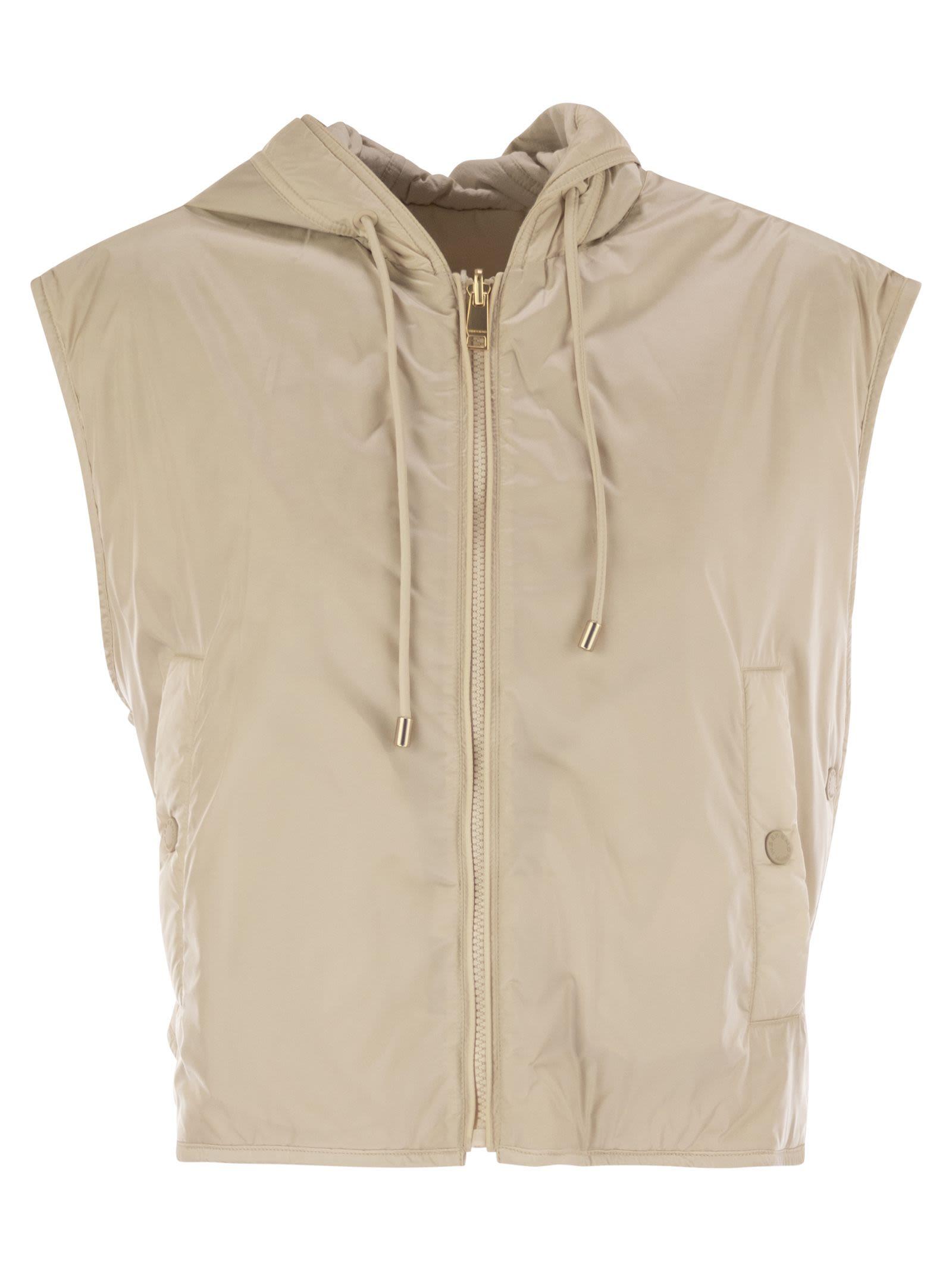 ベスト・ジレ Weekend Max Mara LEVANTE - Reversible canvas waistcoat Reversible water-repellent canvas gilet, ivory | Weekend Max