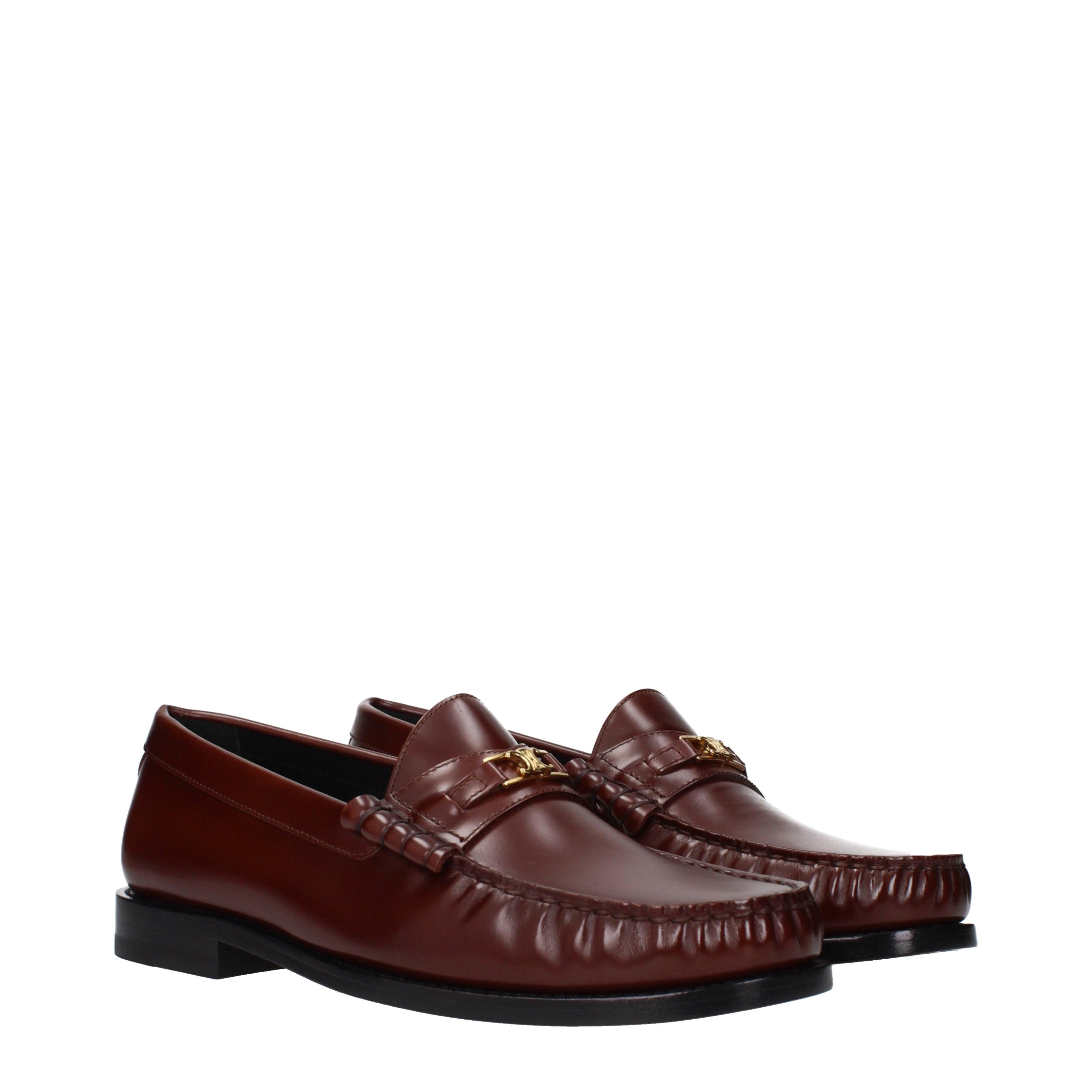 Celine Triomphe Loafers/Burgundy Leather in Brown | Lyst display picture 1