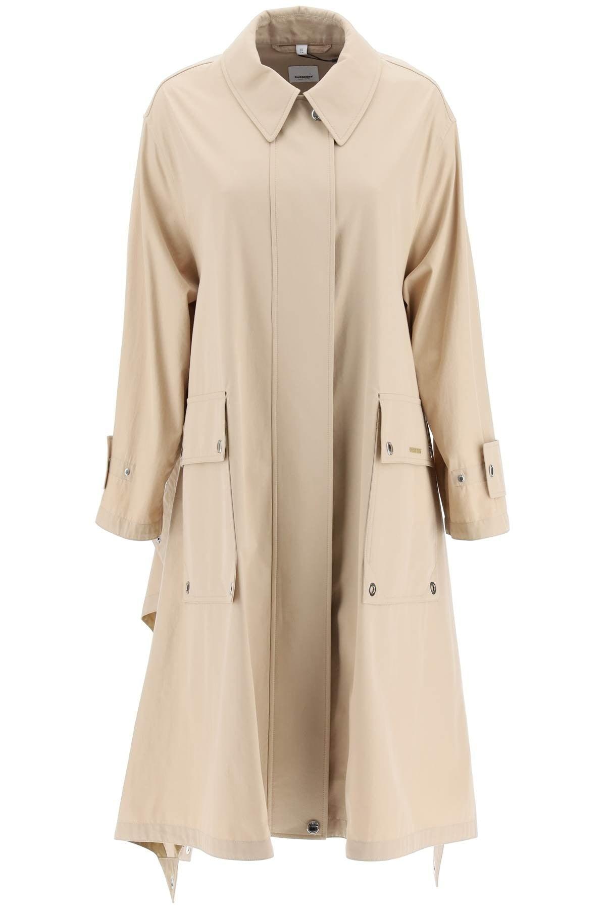 Burberry Oversized Gabardine Trench Coat With Draping in Natural | Lyst