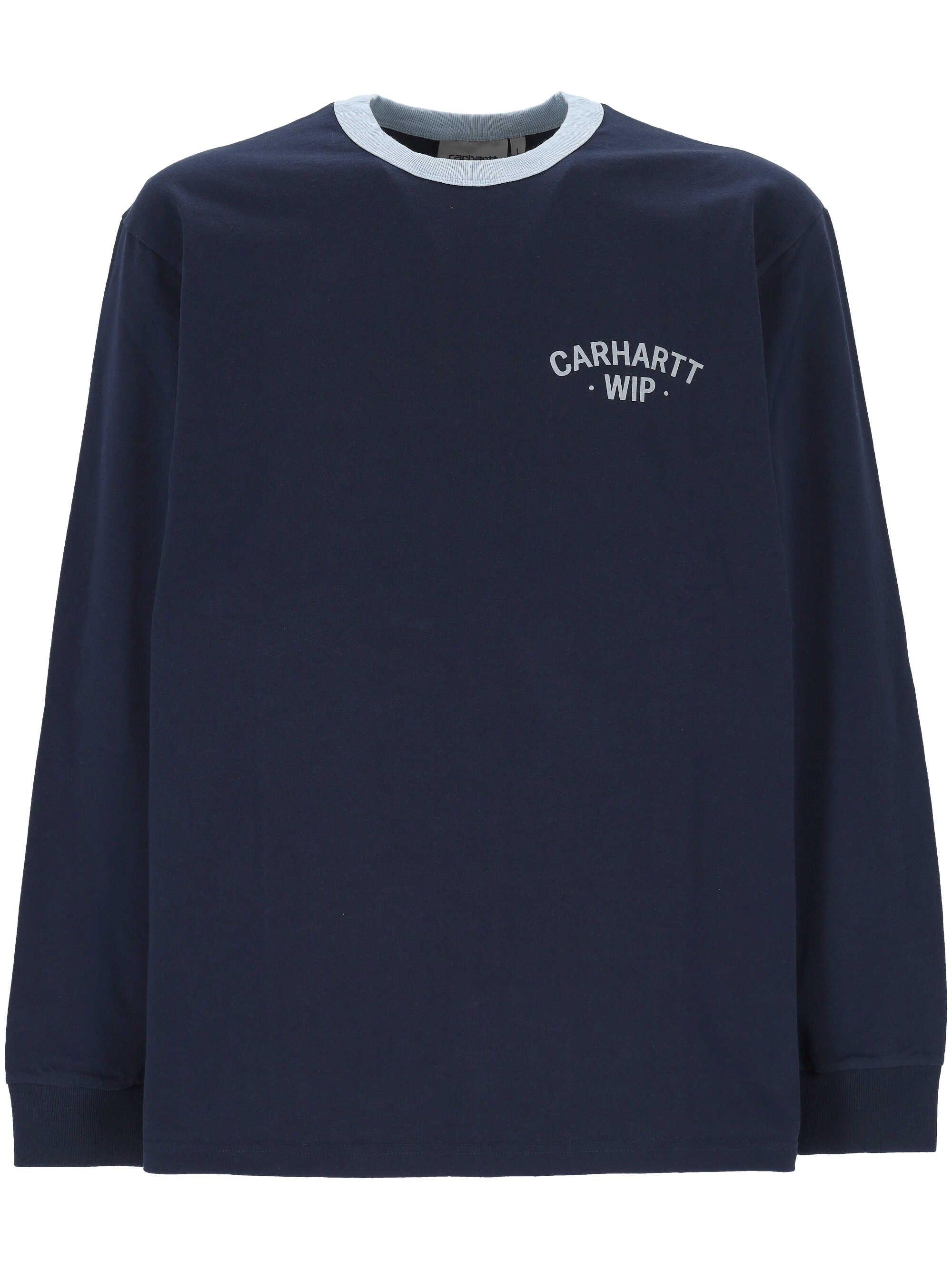 【carhartt】\"L/S WIP T-Shirt\"コットン ロゴ 長袖Tシャツ/blue セール】L/S CHASE T-SHIRT（Tシャツ/カットソー）｜Carhartt