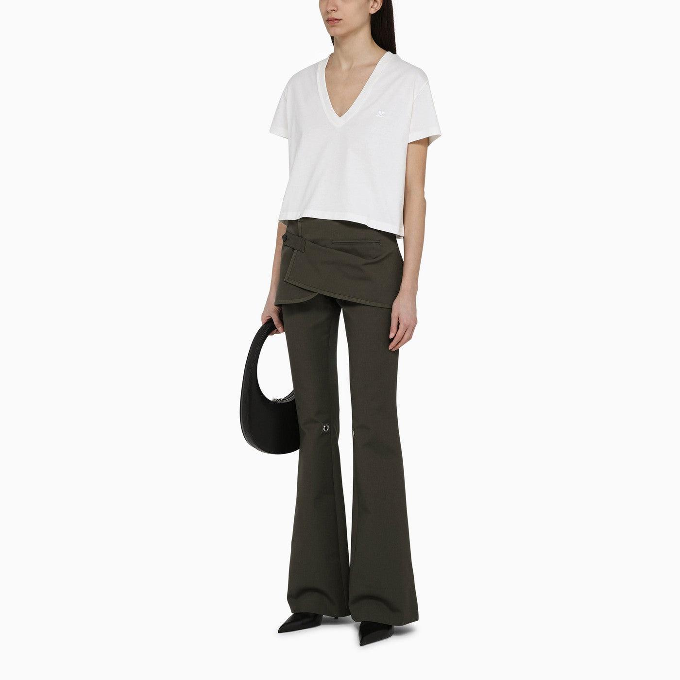 パンツ COURREGES MILITARY GREEN COTTON MINI SKIRT TROUSERS Courreges Flared Mini Skirt Trousers For in Grey | Lyst UK