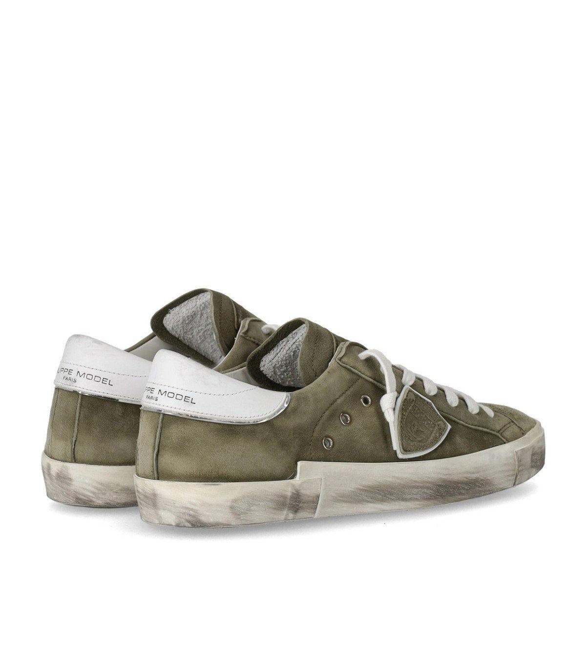 Philippe Model Prsx Low Nubuck Sneaker in Green for Men | Lyst
