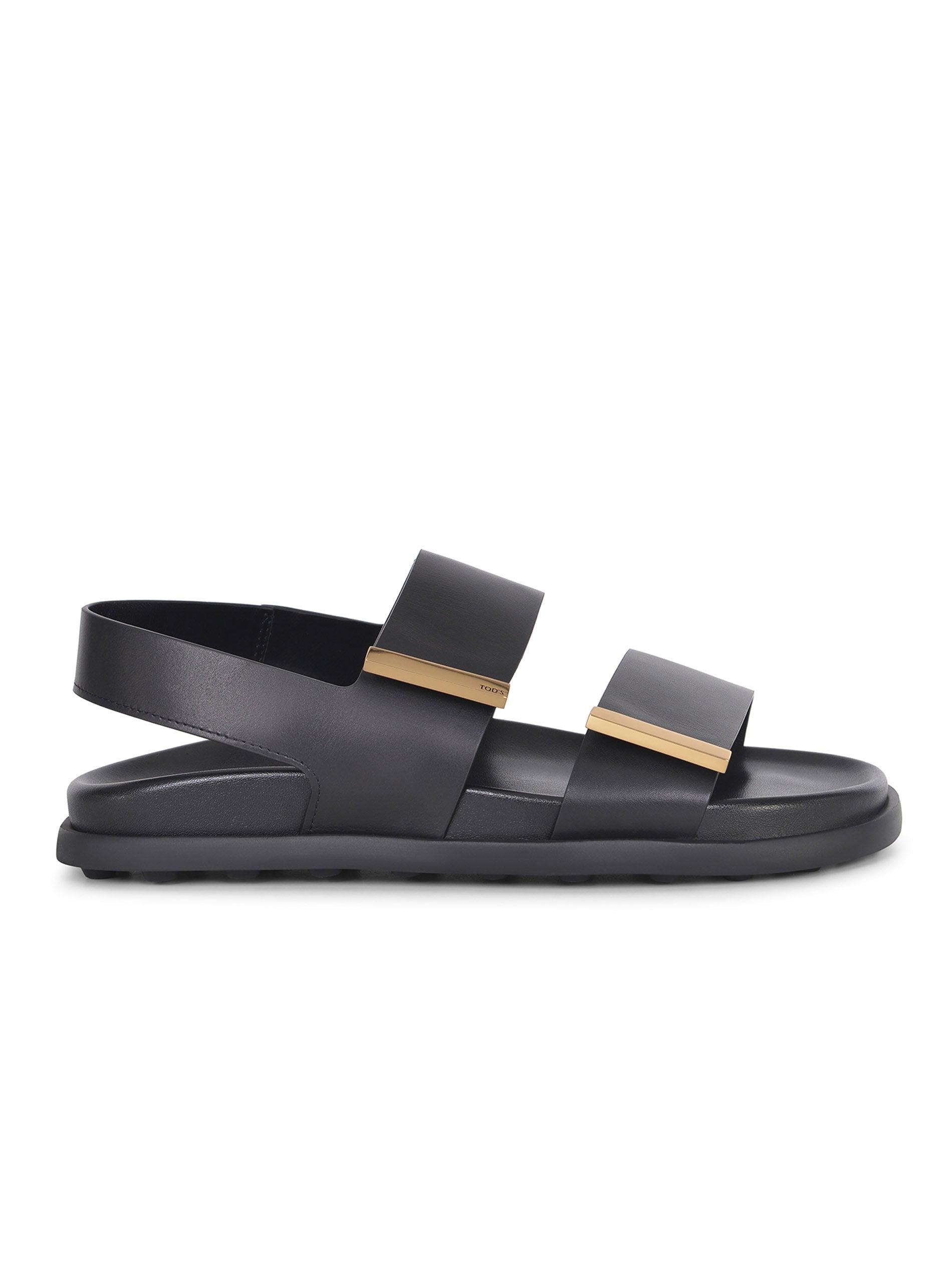 【送料&関税込】Tod's Leather Flat Sandals Woman BLACK Sandals in Leather XXW01L0JA80BSS41MB999 | Tods