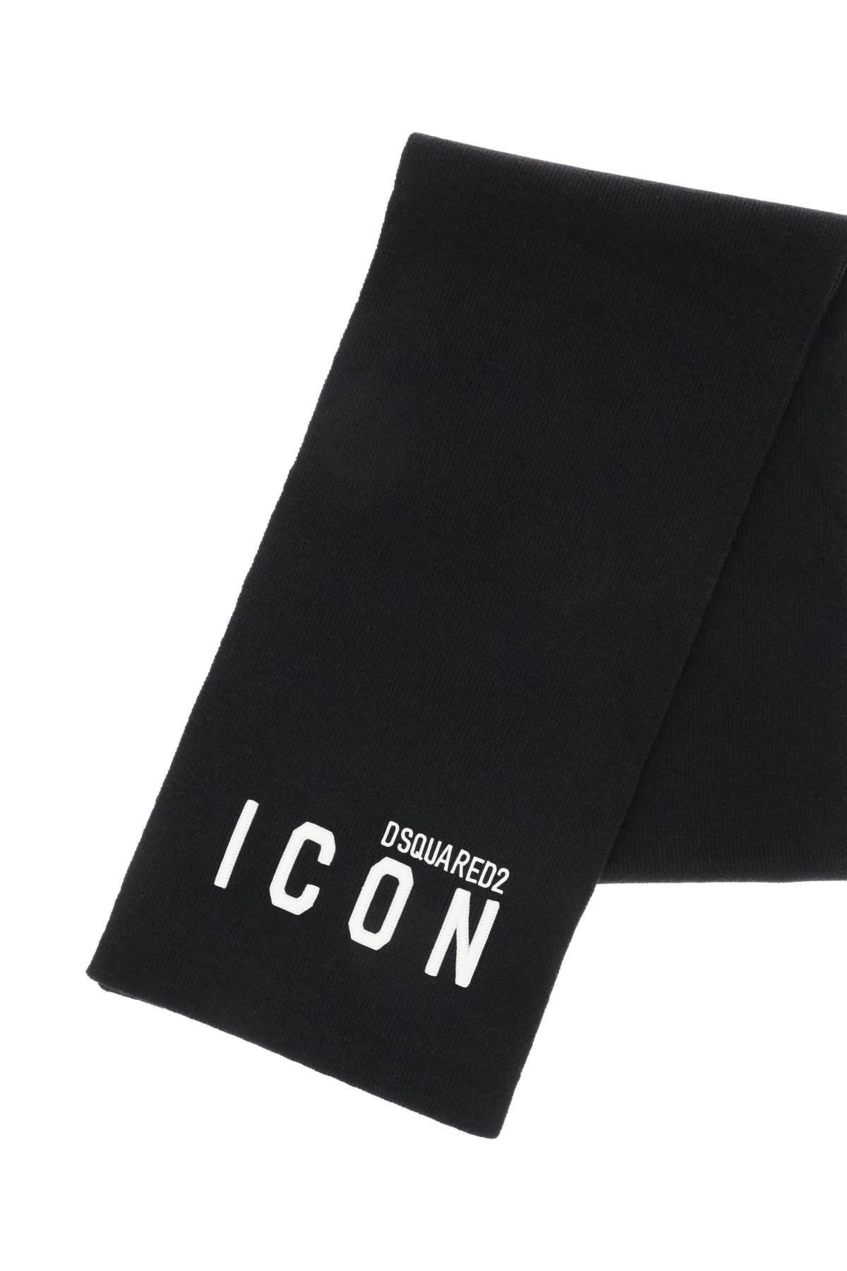 DSquared² 'icon' Wool Scarf in Black for Men | Lyst