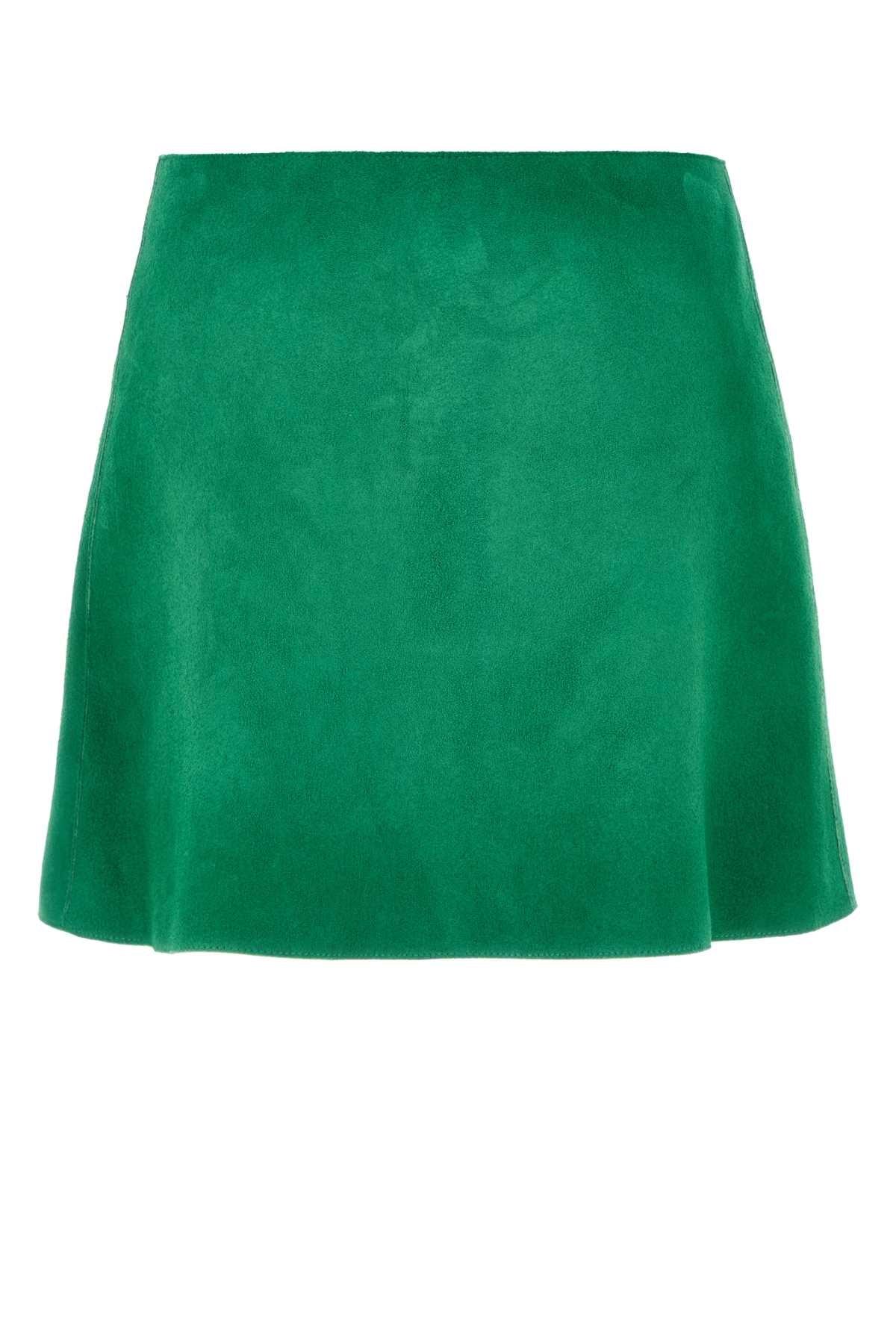 ミニスカート PRADA GRASS GREEN SUEDE MINI SKIRT Prada Grass Suede Mini Skirt in Green | Lyst