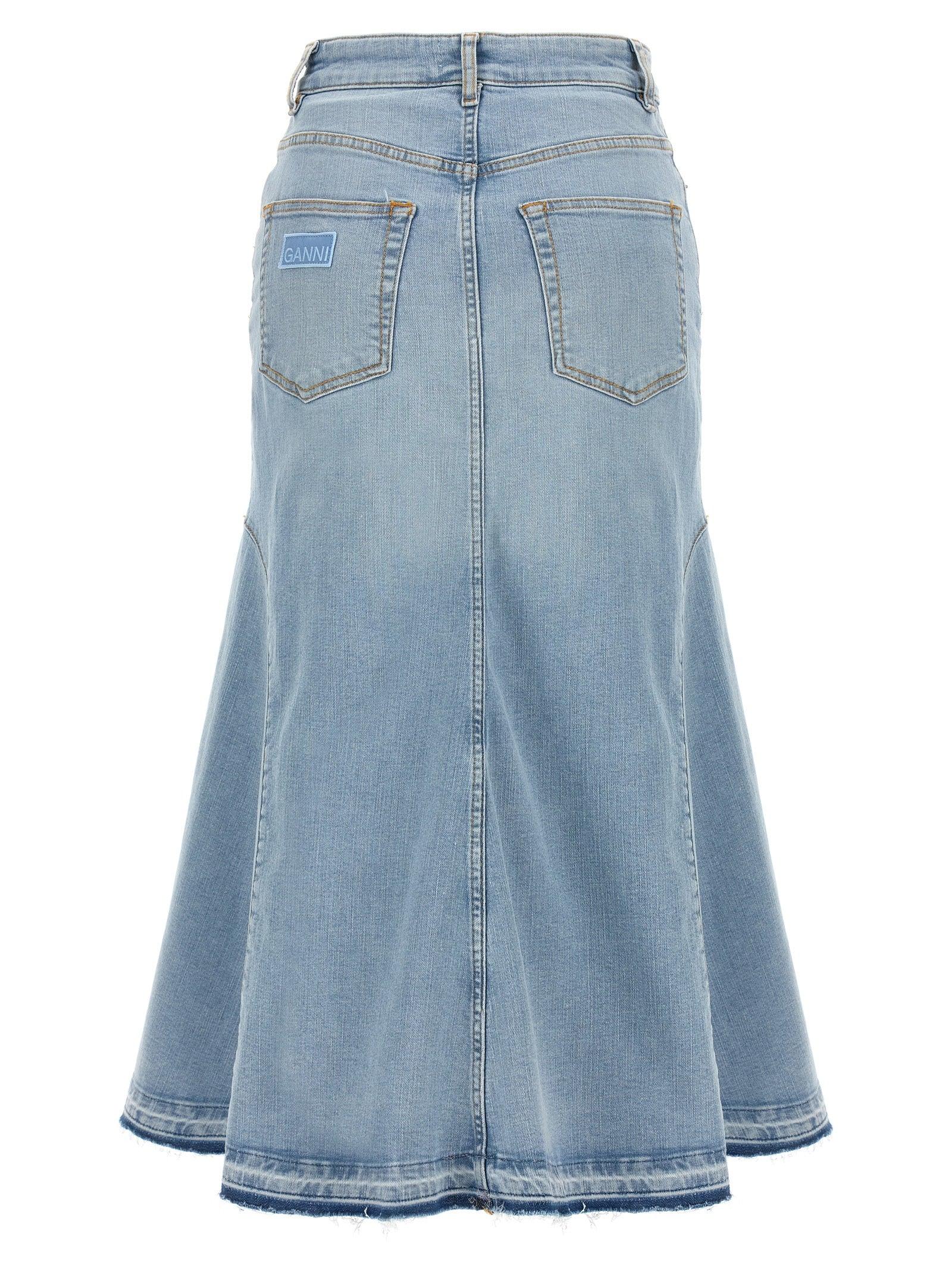 Ganni Denim Skirt in Blue Lyst Canada