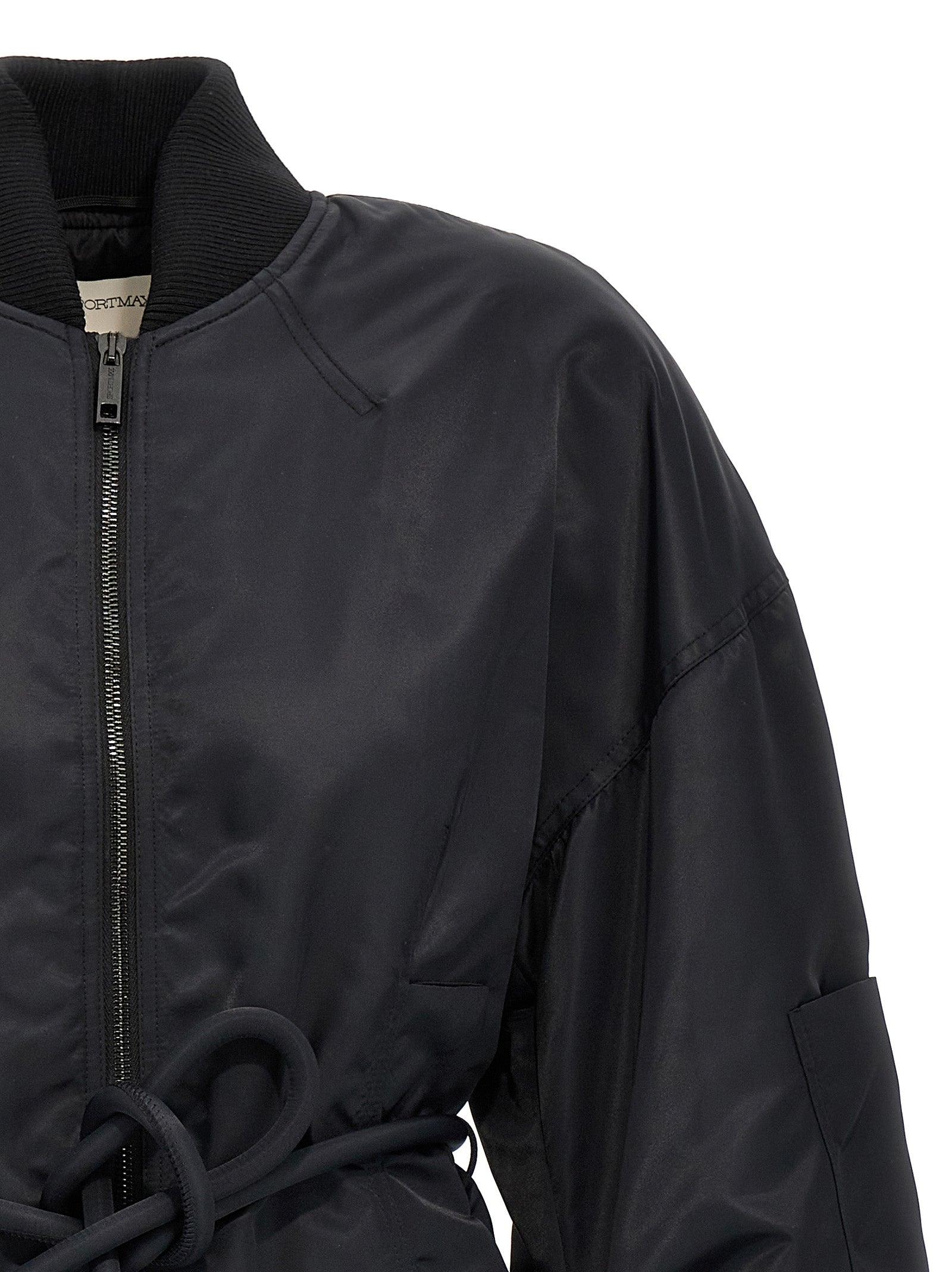 Sportmax 'Zebu' Bomber Jacket in Black | Lyst Australia