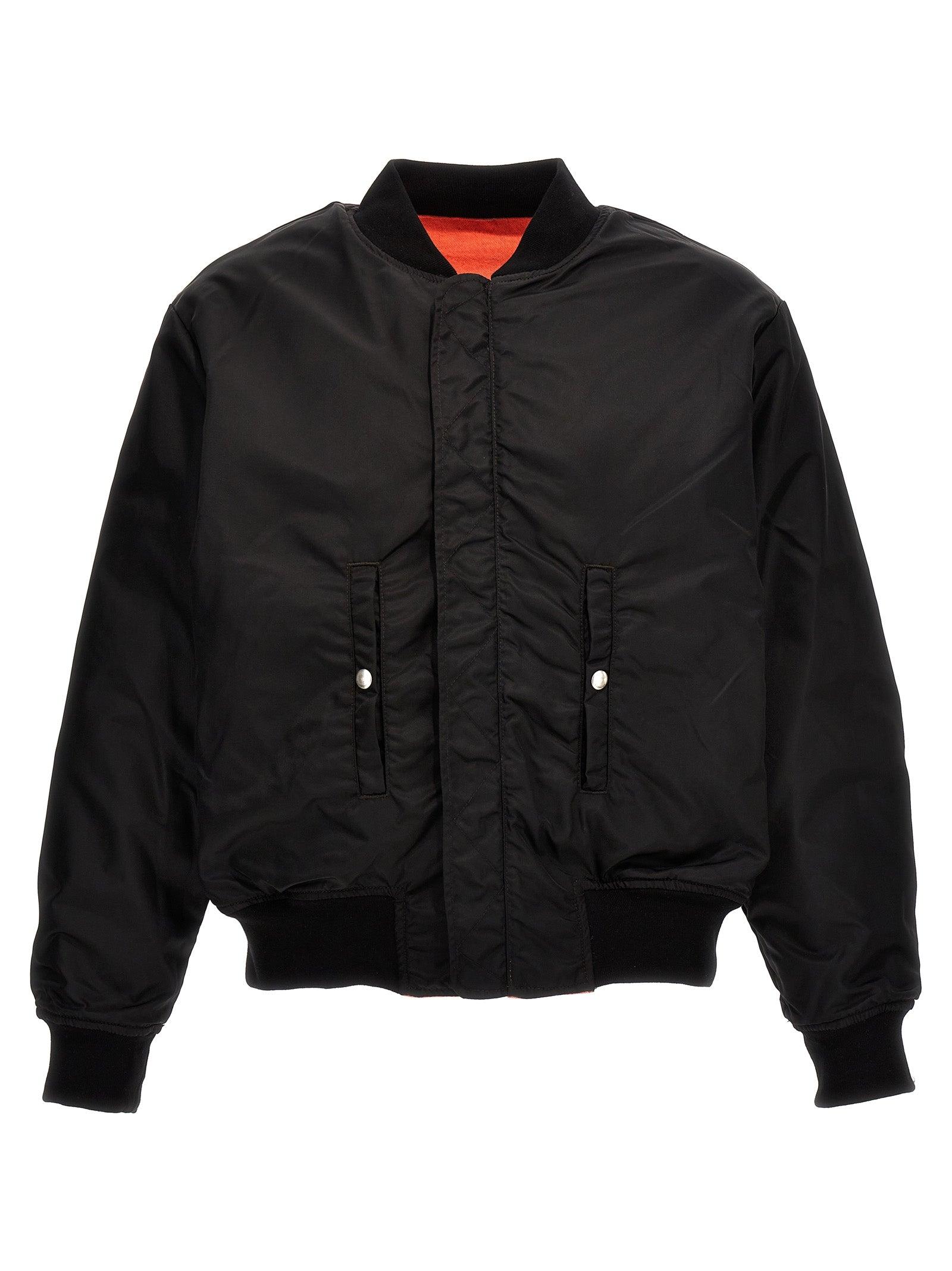 Givenchy Nylon Reversible Denim Bomber Jacket in Orange for Men | Lyst