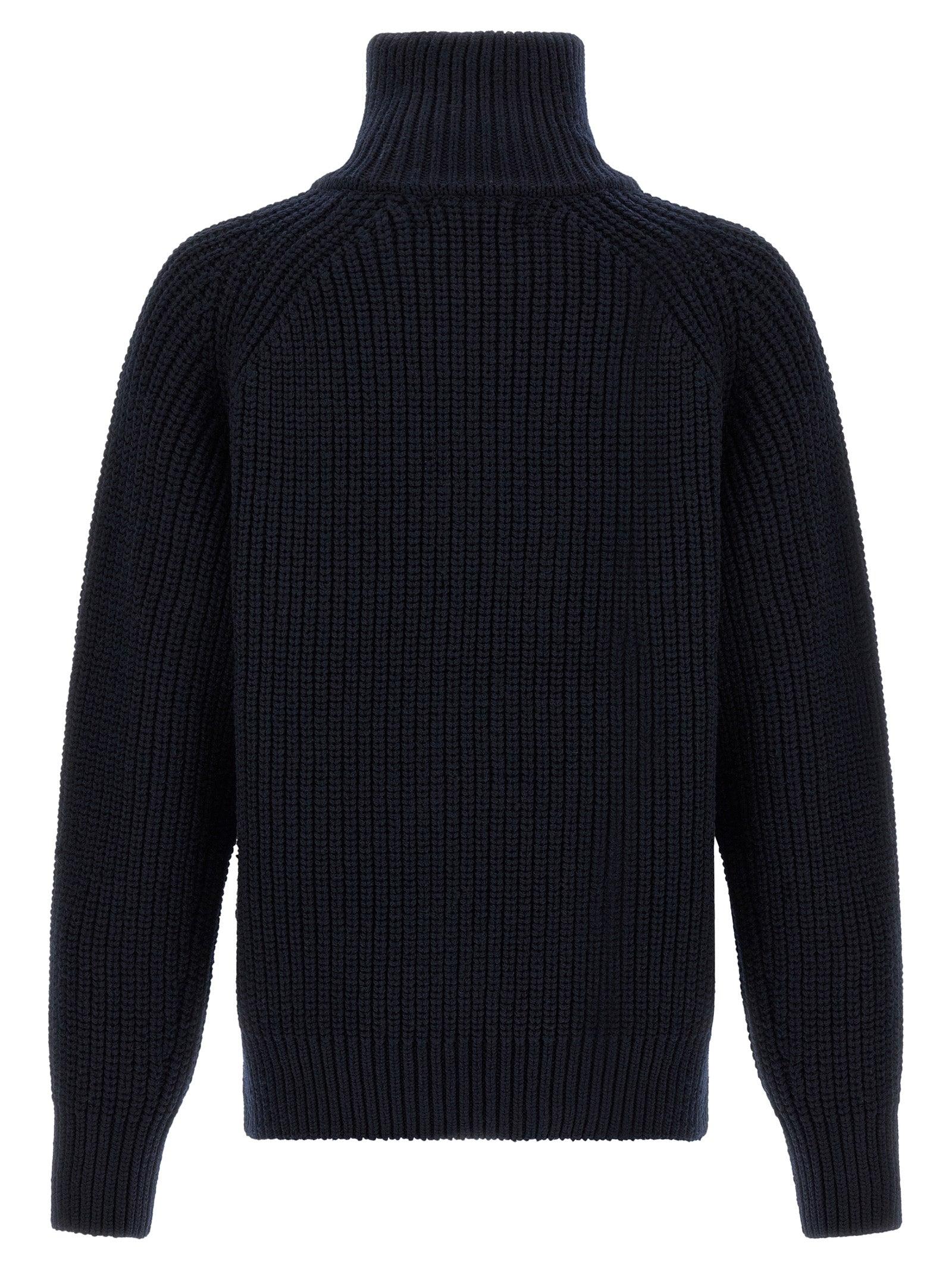 Dries Van Noten Monty Full-Zip Turtleneck Sweater in Blue for Men