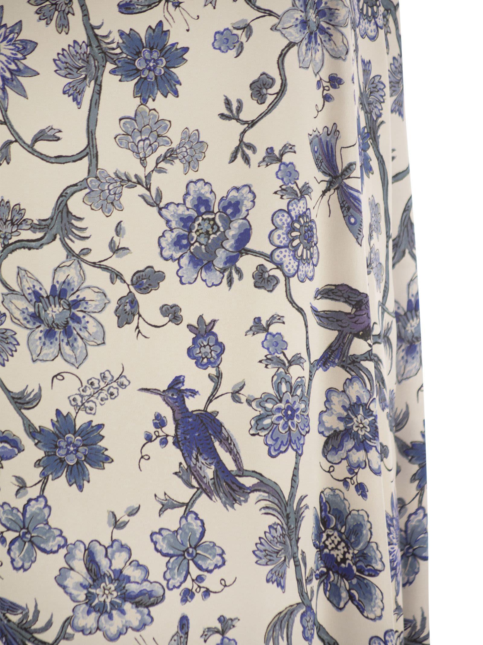 Weekend by Maxmara Revere Printed Silk T Shirt Dress in Grey