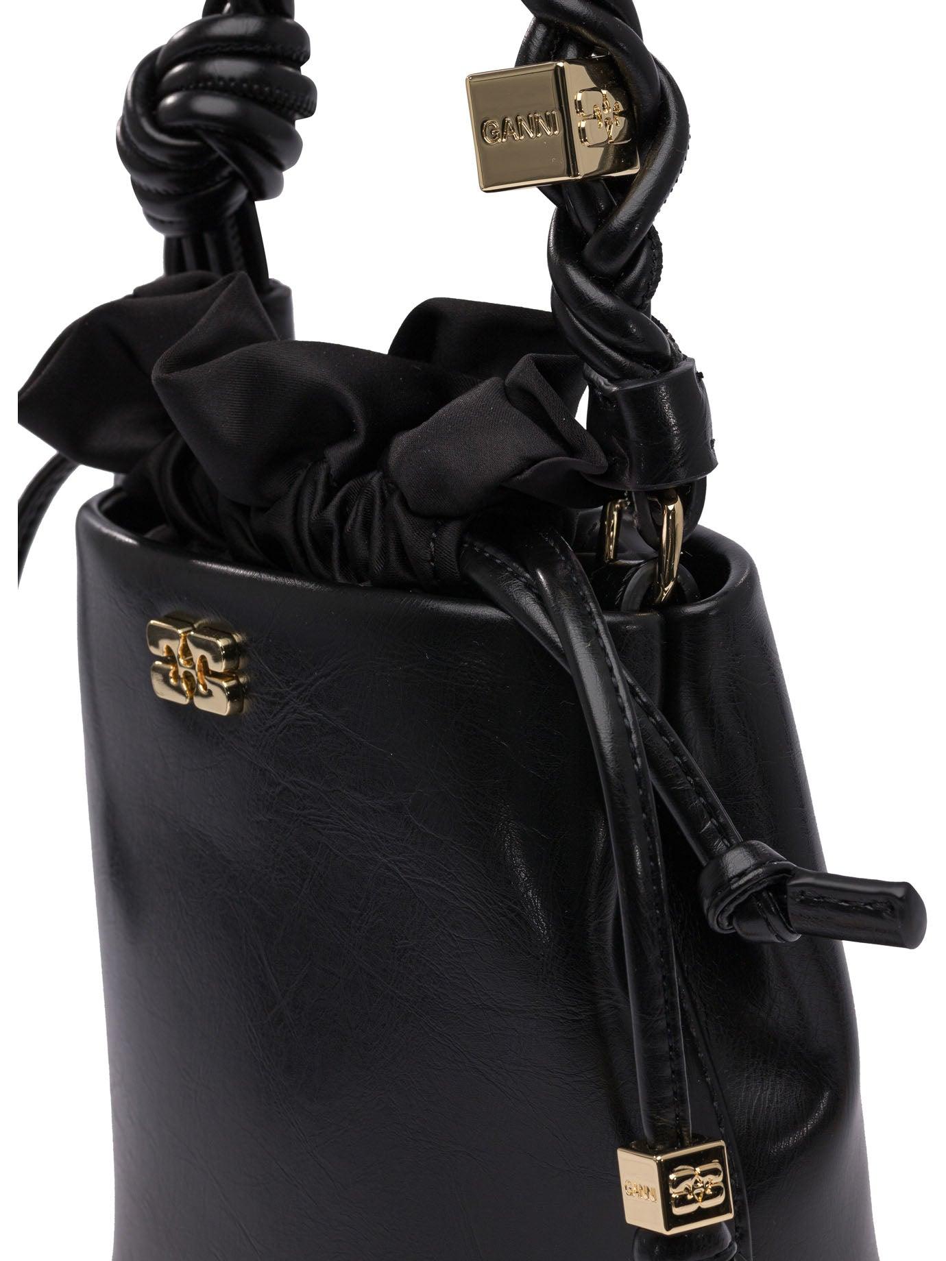 【GANNI】Ganni Bou Bucket Mini Crinkle Oleatex Ganni Bou Bucket Mini Crinkle Oleatex in Black | Lyst