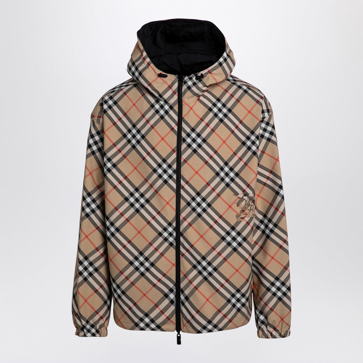 Burberry Sand Coloured Cropped Jacket With Check Pattern in Brown for Men Lyst