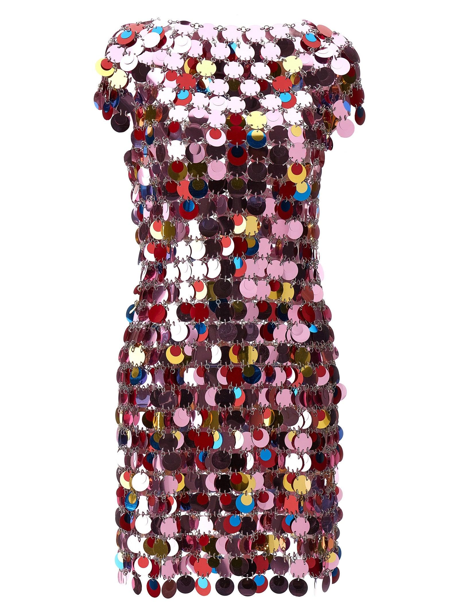 Rabanne The Iconic Sparkle Discs Dresses in Red | Lyst
