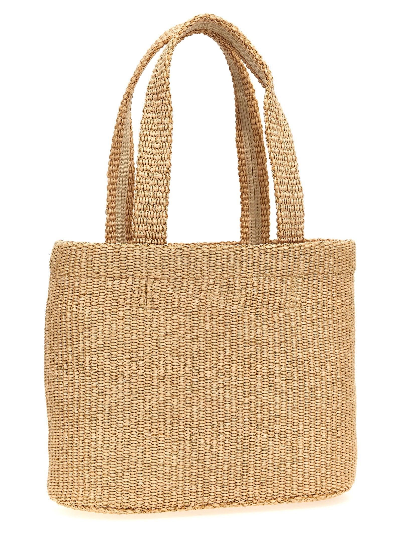 Jimmy Choo 'Beach Tote East-West' Shopping Bag in Natural