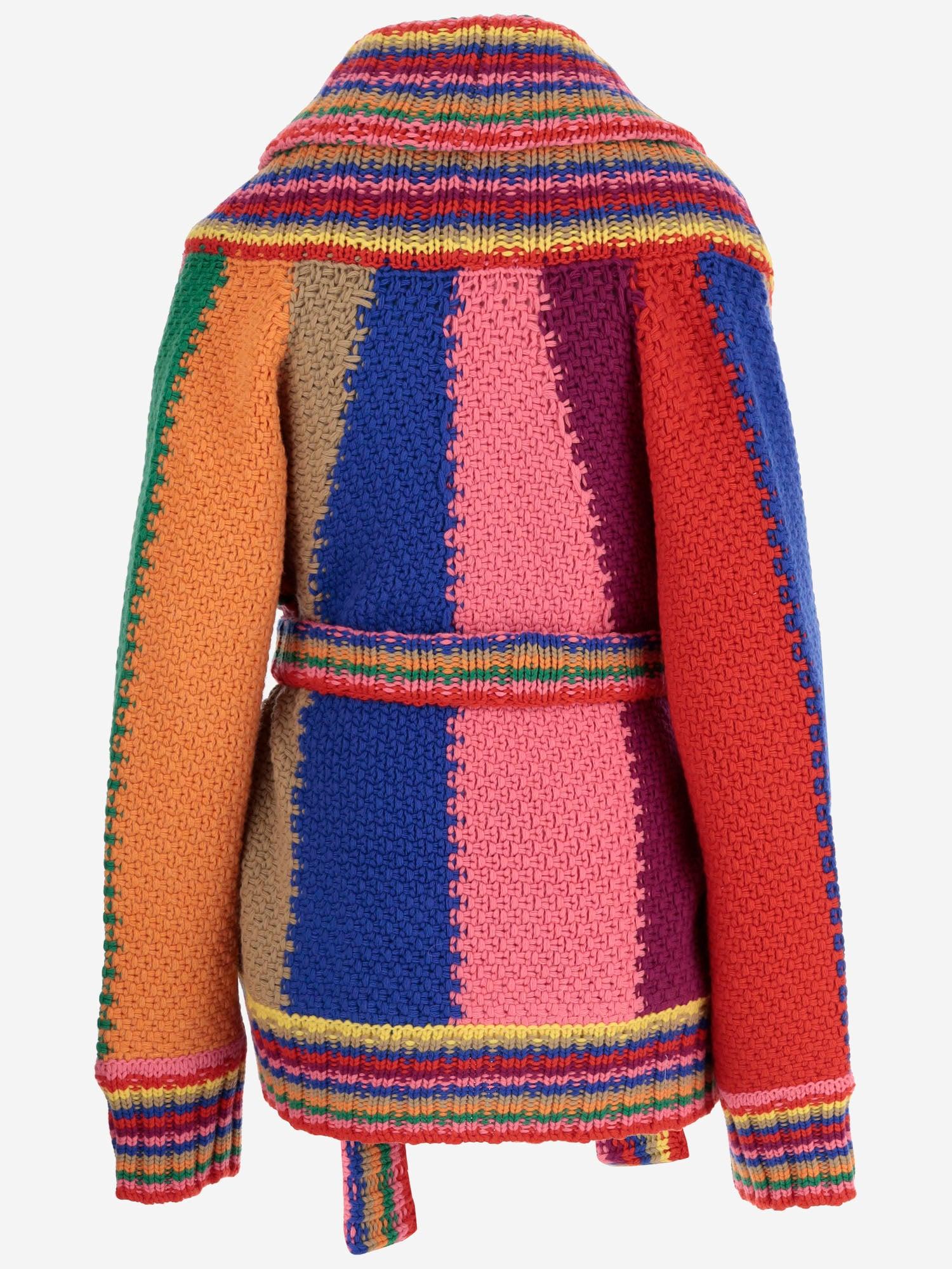 PUCCI Wool Color Block Cardigan in Red | Lyst