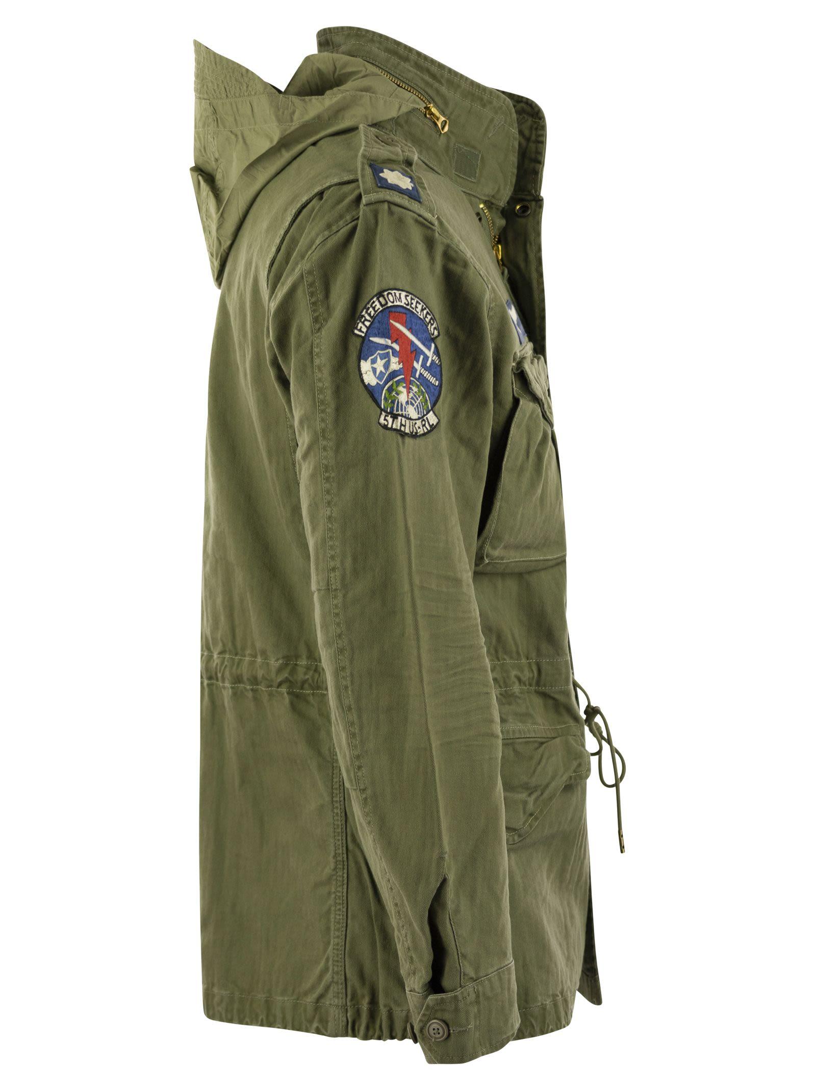 Polo Ralph Lauren Iconic Military Jacket With Patch in Green for
