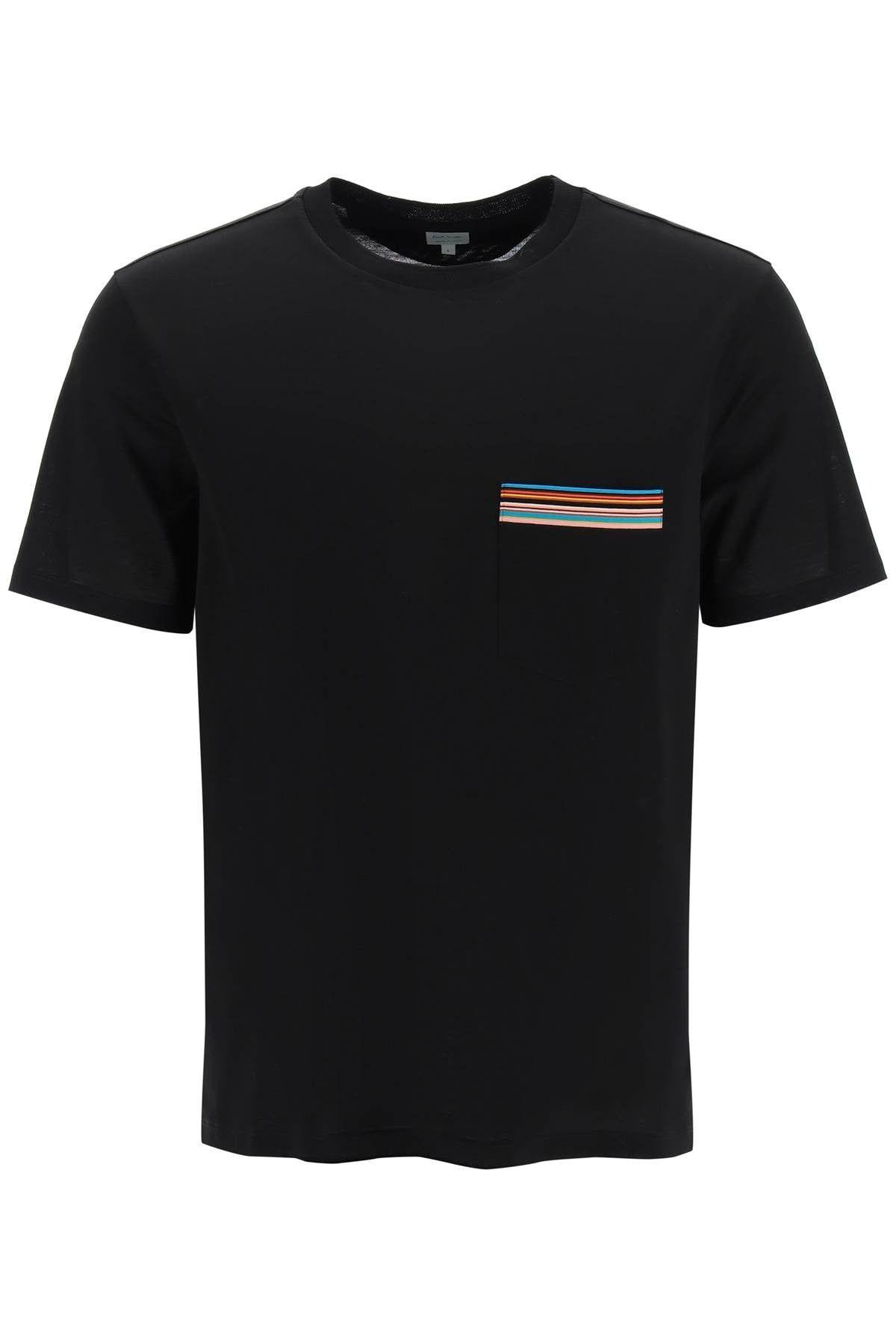 Paul Smith 'signature Stripe' Pocket T-shirt in Black for Men