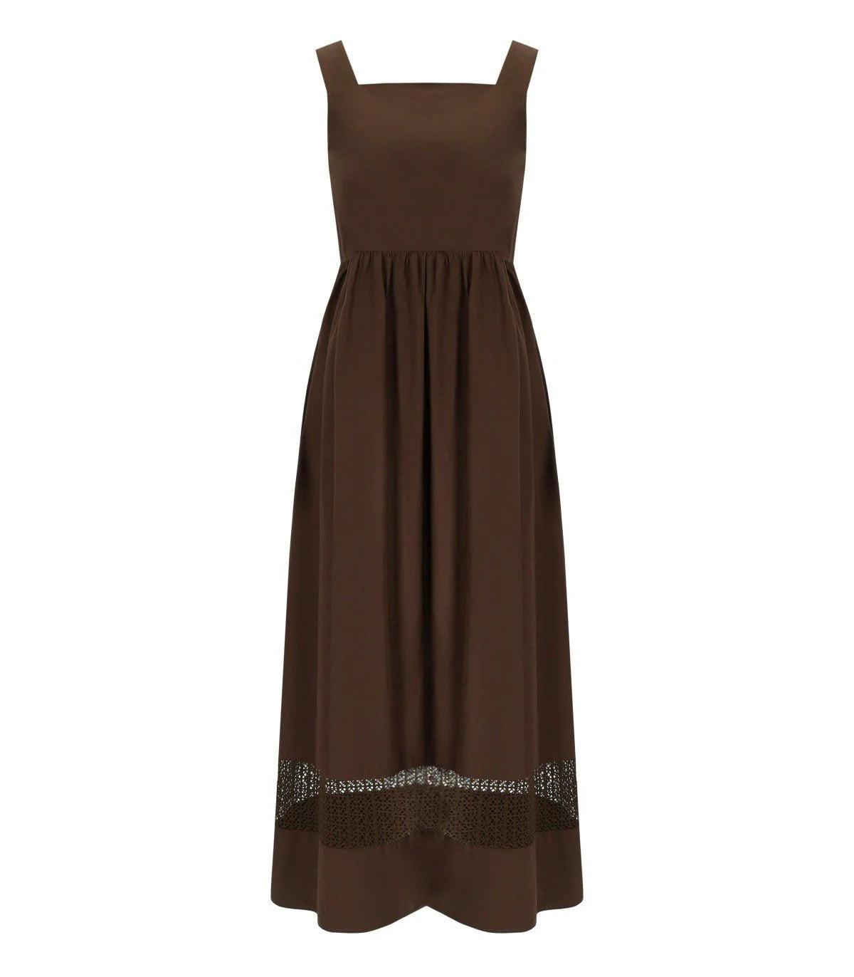 leana brown halter dress Leana Mini Dress in 90s Geo Brown