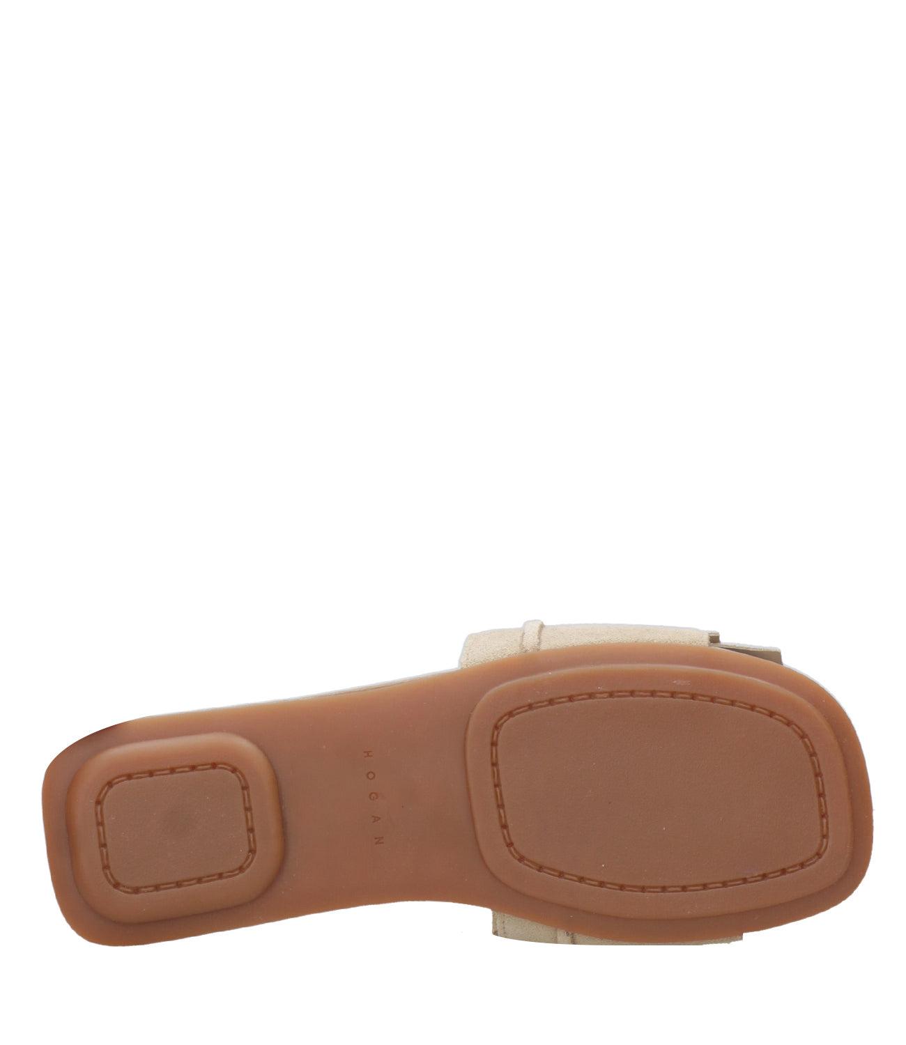 フラットシューズ Hogan FLAT SANDALS Flat Sandals Hogan H685 BEIGE for Woman