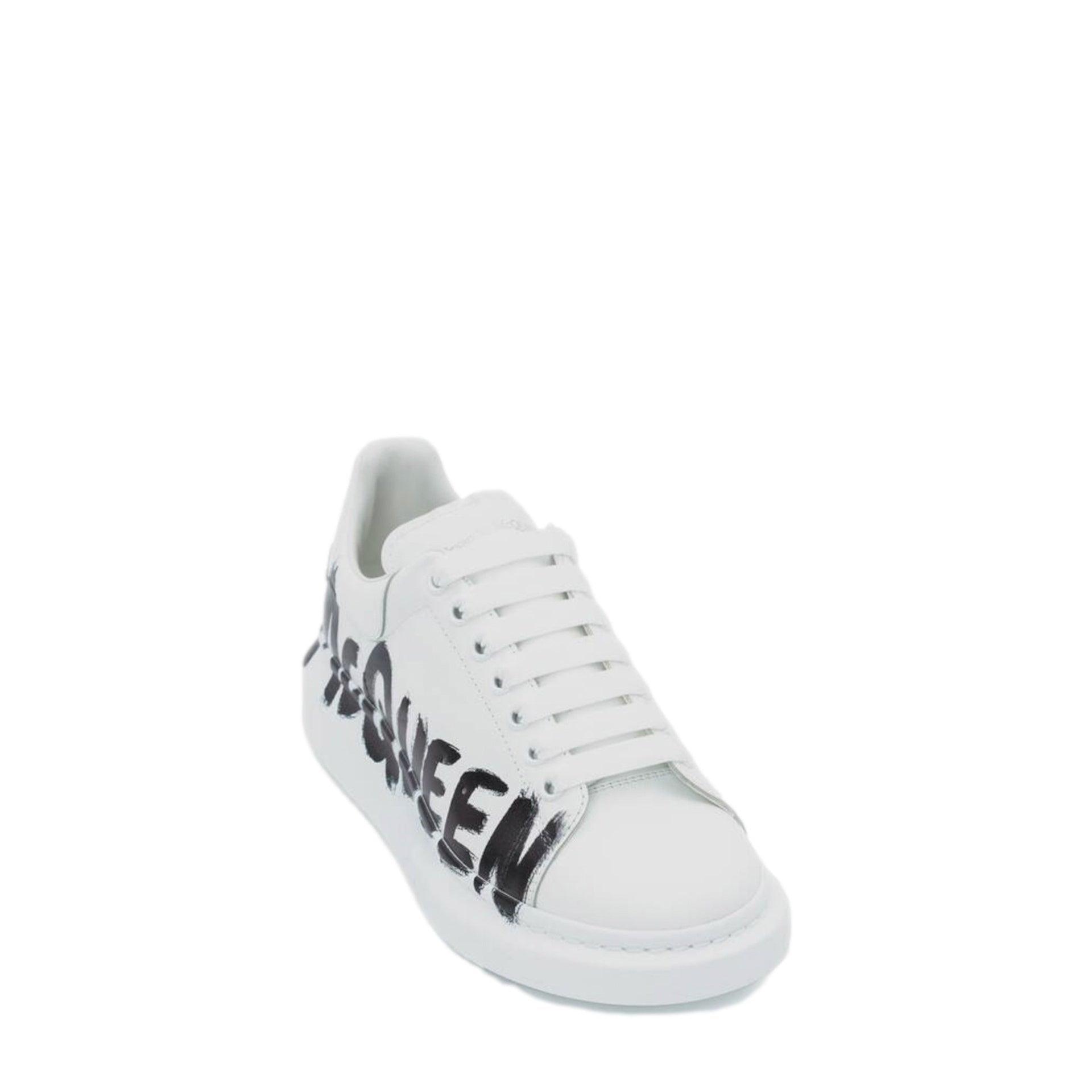 McQueen Graffiti-Print Oversized Sneakers in White | Lyst
