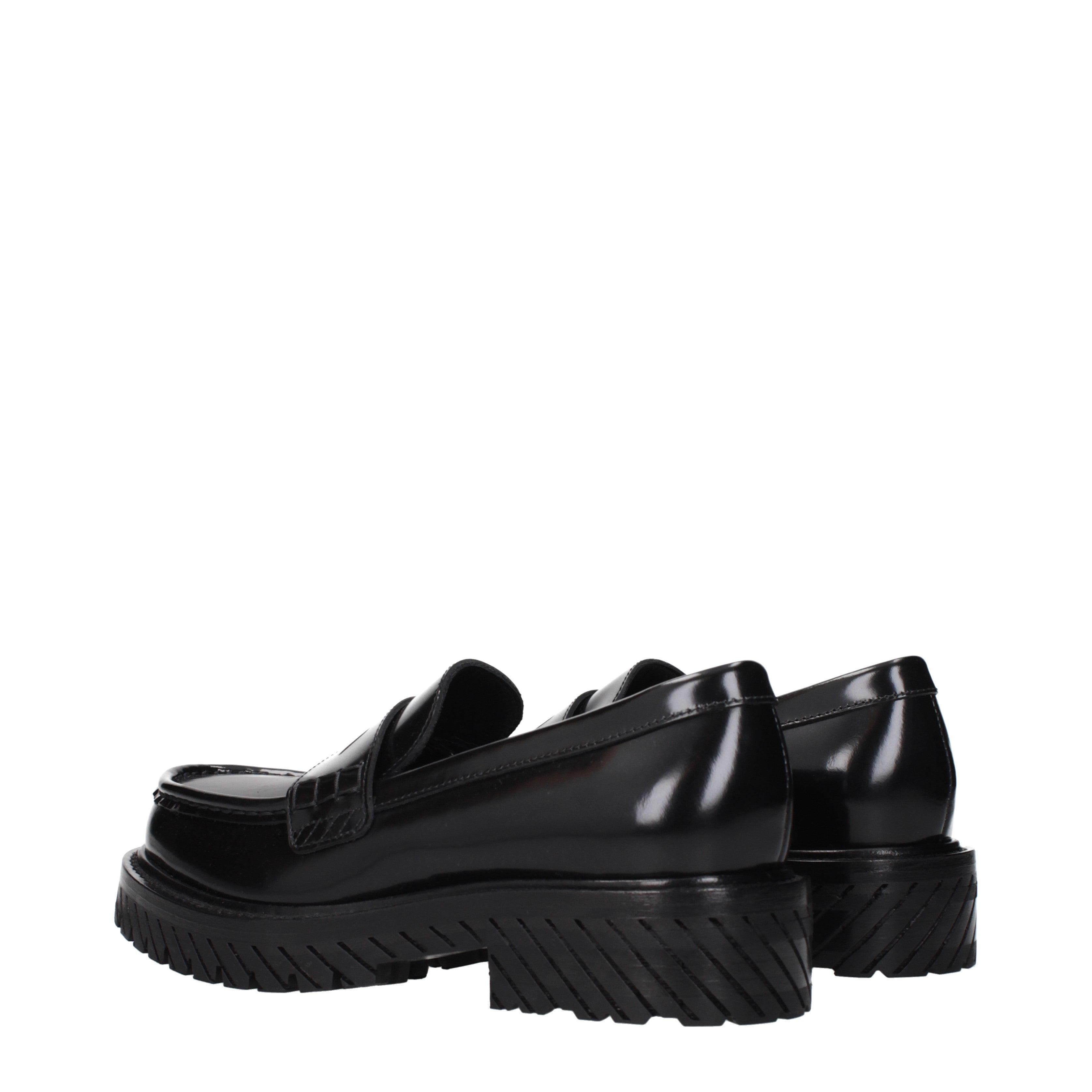 Off-White Black Loafers WILDE Black and White Leather Penny Loafer | DUKE + DEXTER main image 4