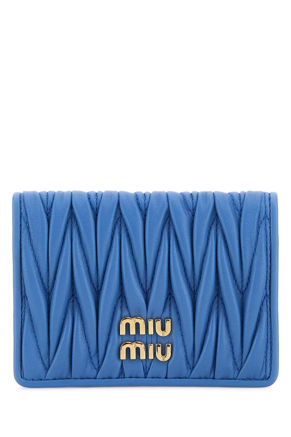 財布・小物その他 MIU MIU Cerulean Leather Card Holder Miu Miu Wallets and cardholders for Women | Online Sale up