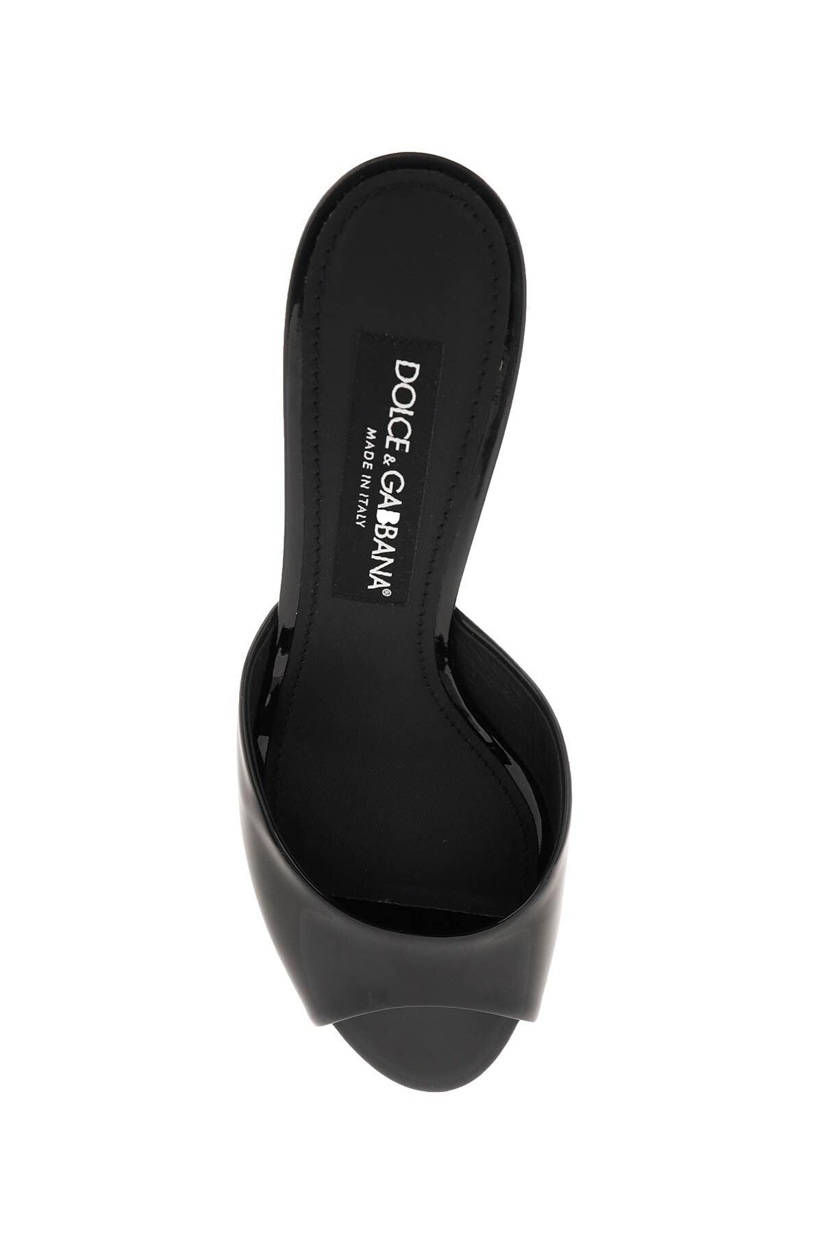 Dolce & Gabbana Patent Leather Mules in Black | Lyst