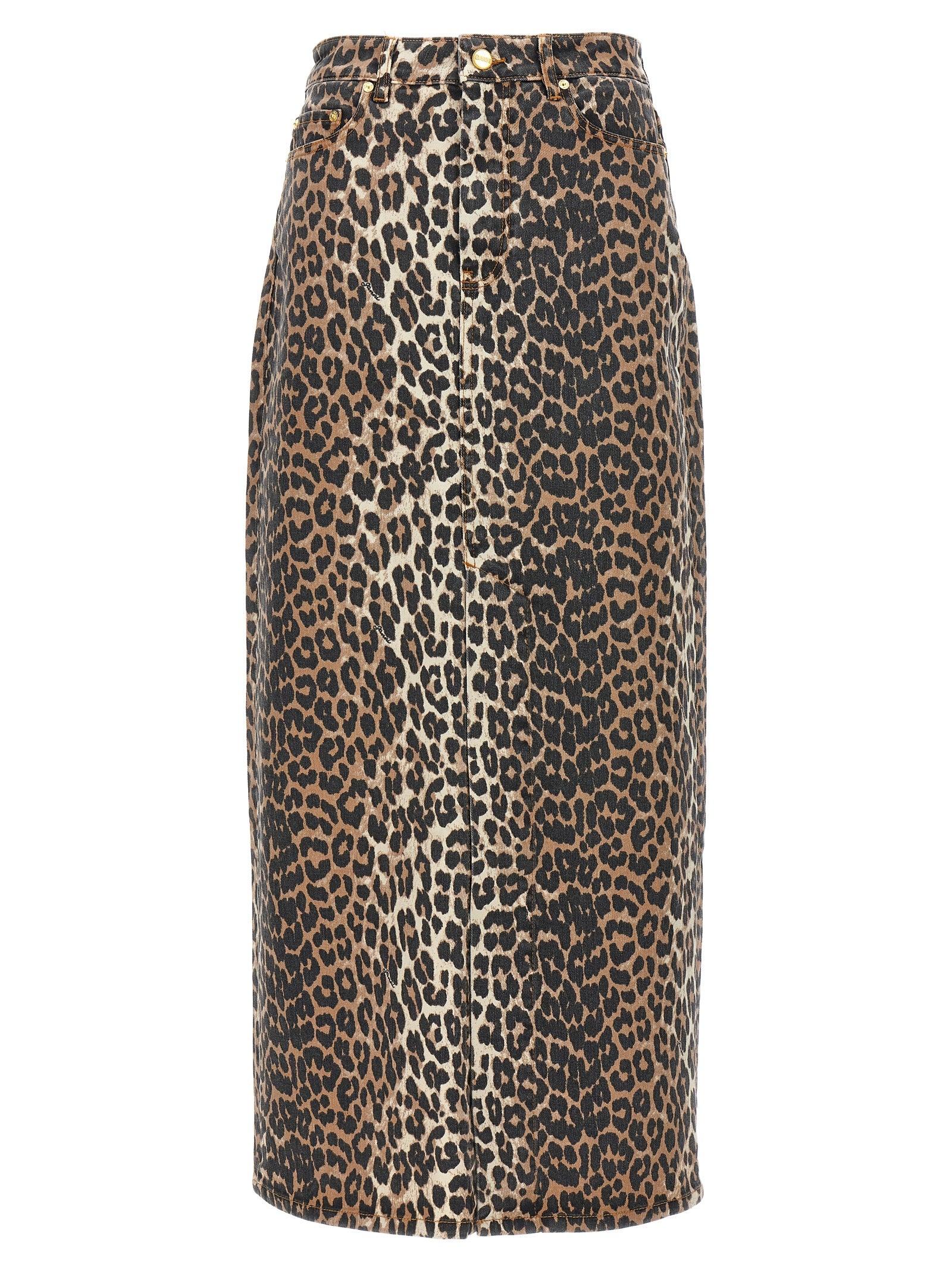 Ganni Denim Maxi Skirt in Brown Lyst Canada