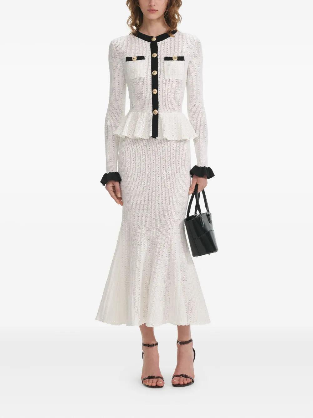 【送料&関税込】self-portrait Knitted Dress Self-Portrait Knitted Dress in White | Lyst
