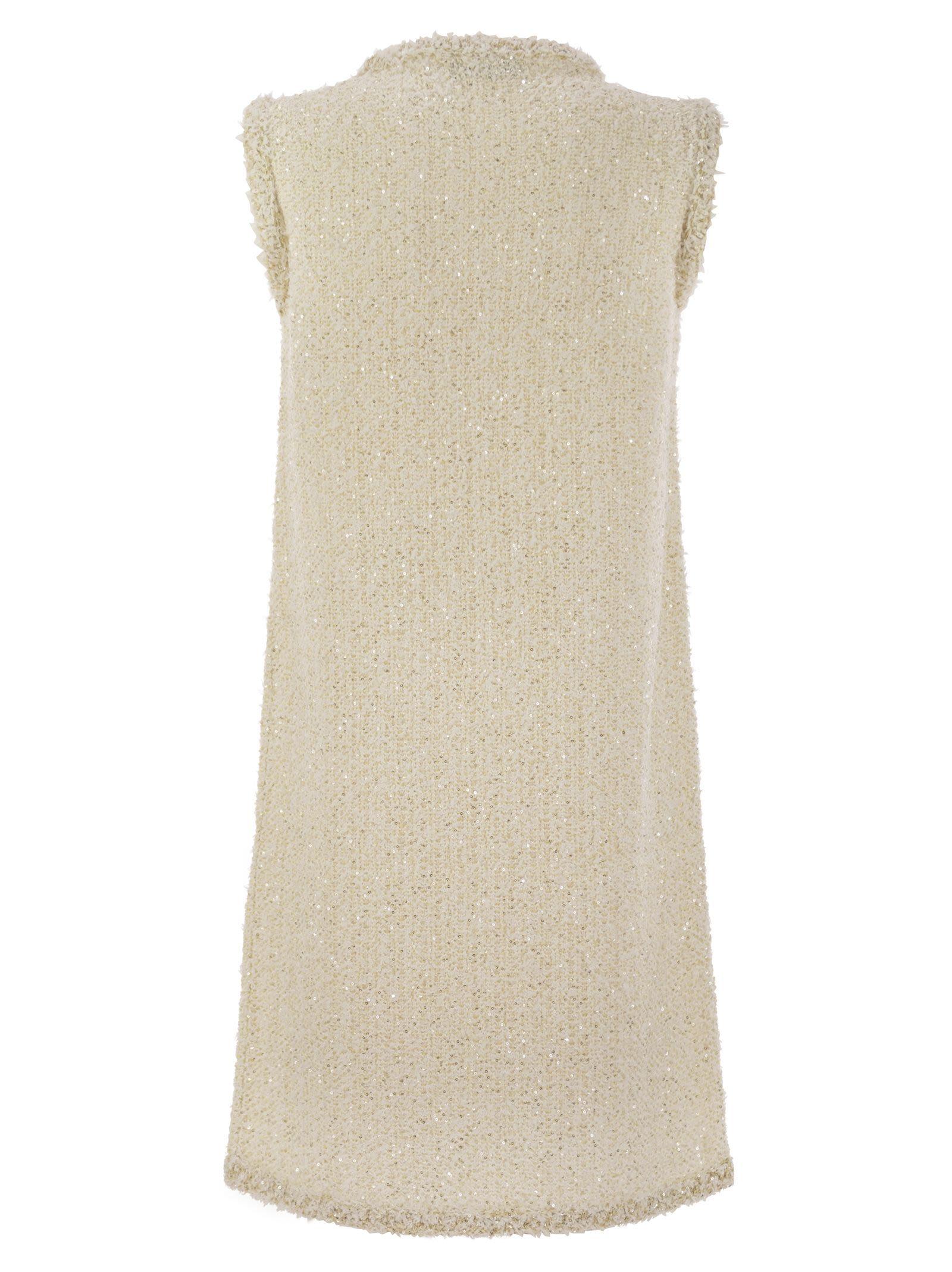 パーティードレス FABIANA FILIPPI Mini dress in tweed-effect yarn FABIANA FILIPPI Sleeveless Sequin Tweed Mini Dress | Neiman