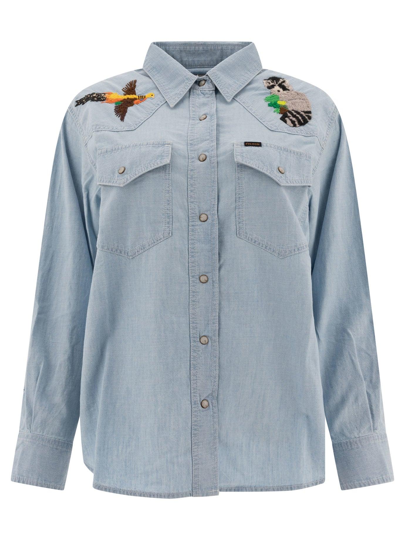 Filson Embroidered Western Shirt Shirts in Blue | Lyst