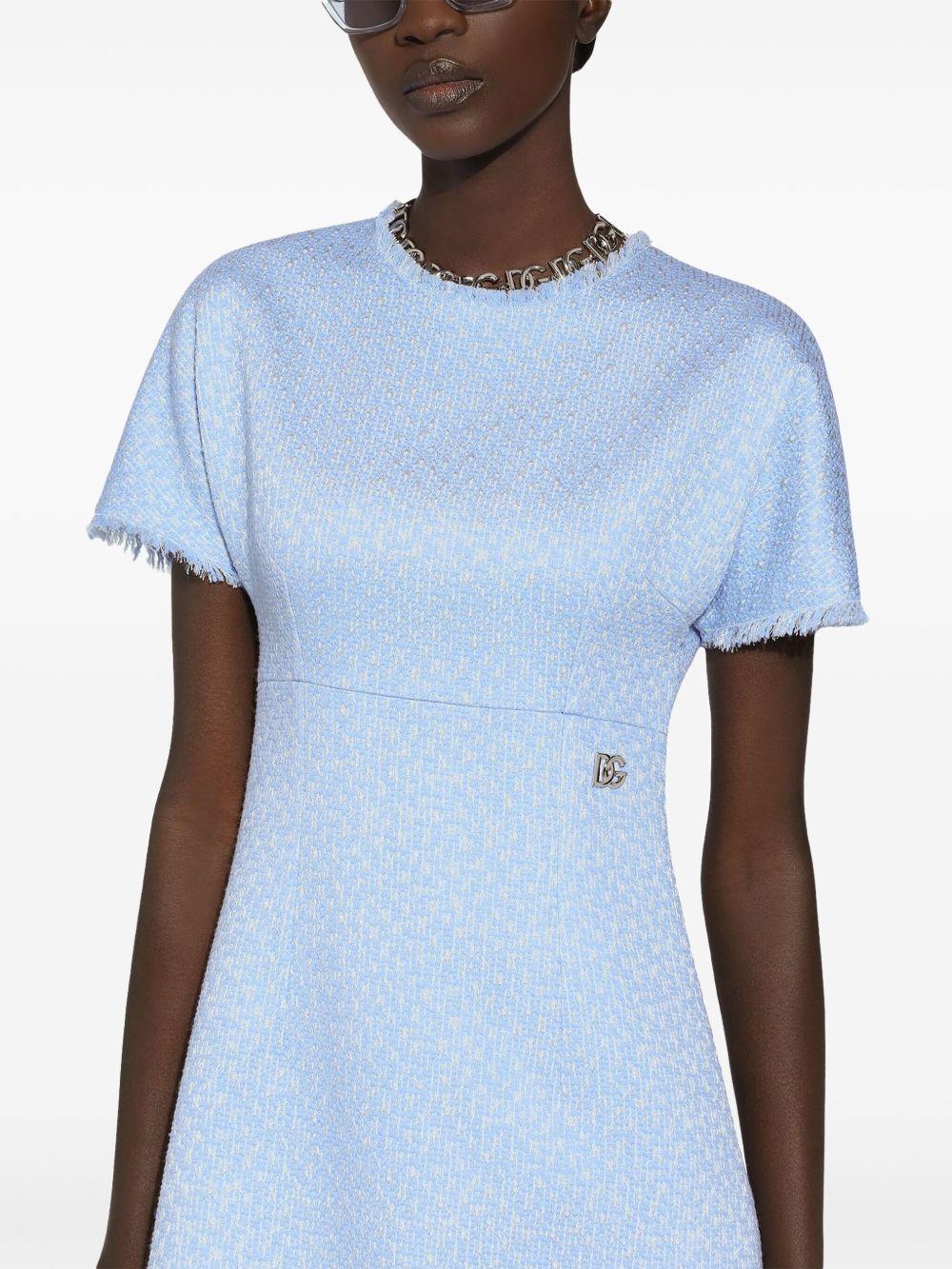 Dolce & Gabbana Rachel Tweed Dress With Dg Logo in Blue | Lyst