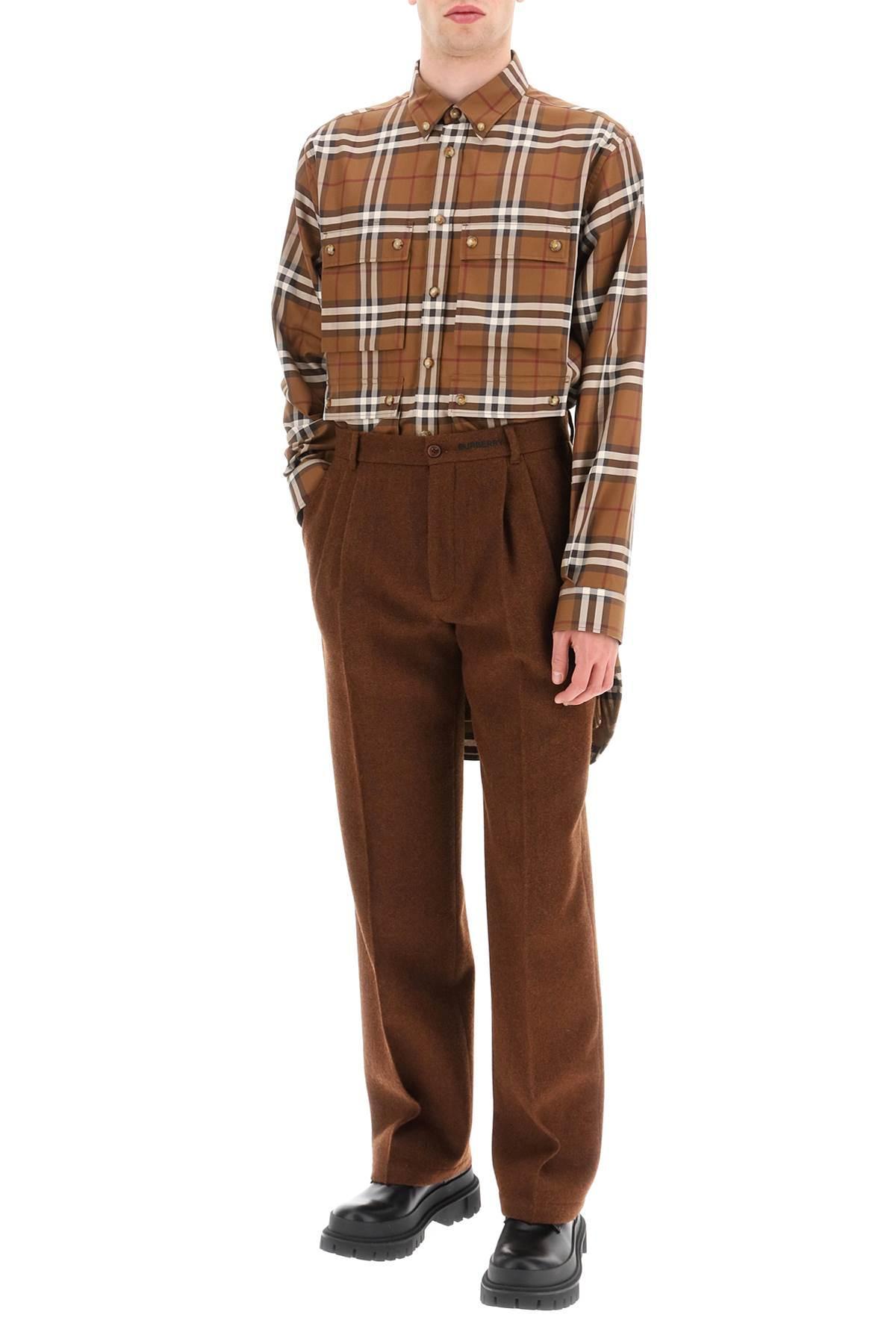 Pantalon en tweed avec empiècement tartan à l'arrière Burberry pour homme  en coloris Marron | Lyst